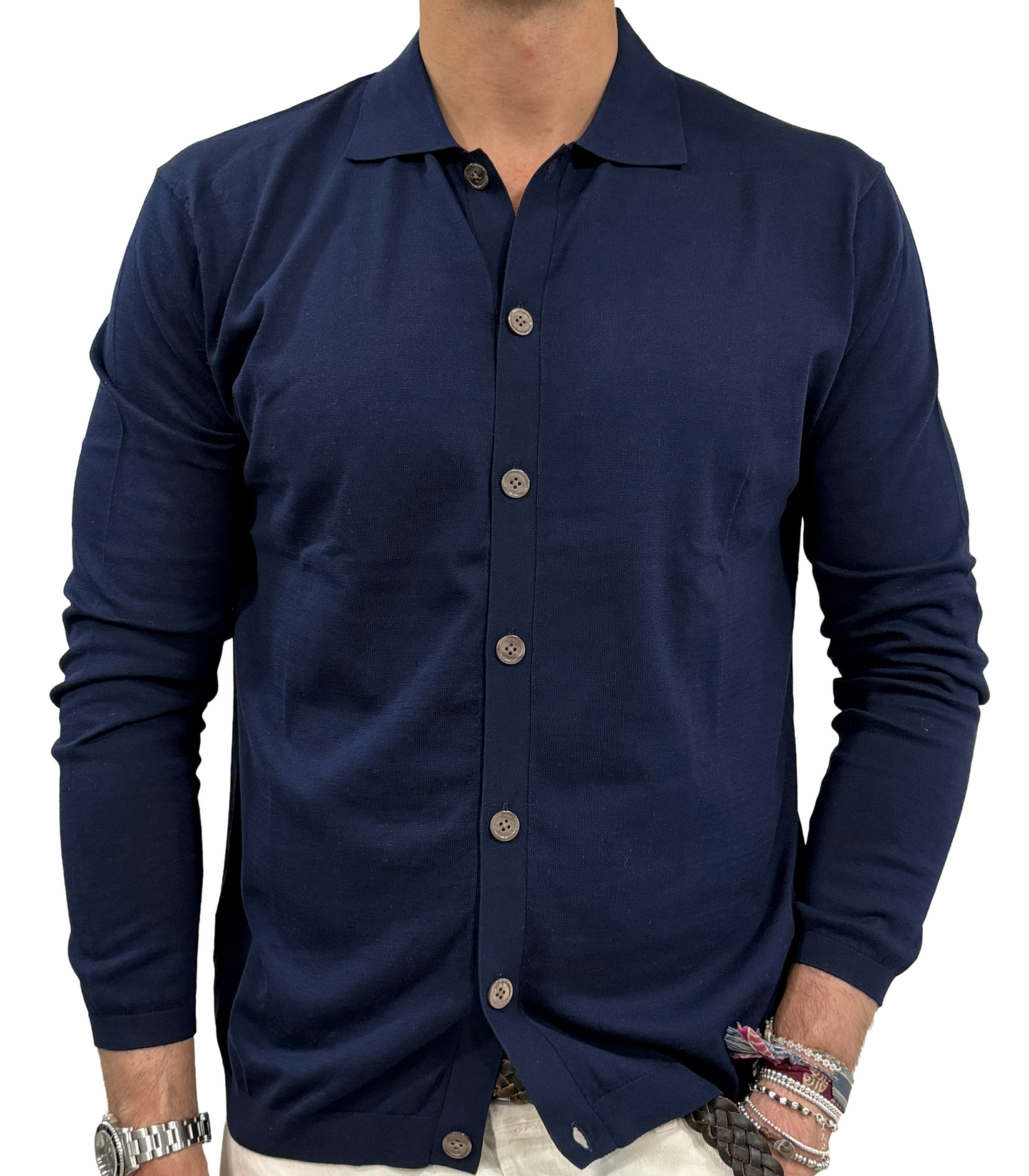 Polo camicia seta e cotone