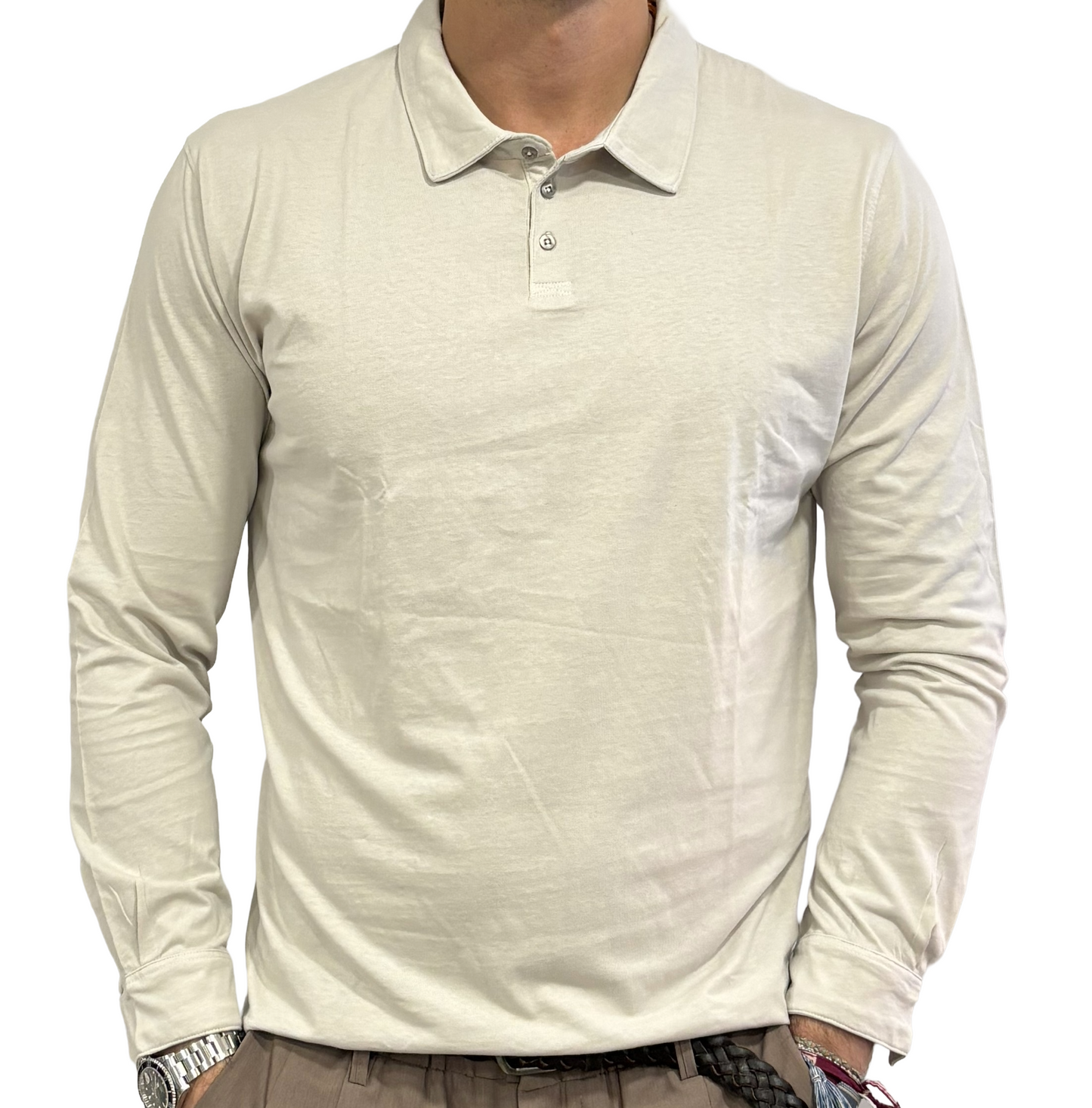 Polo camicia Homeward in jersey tre bottoni