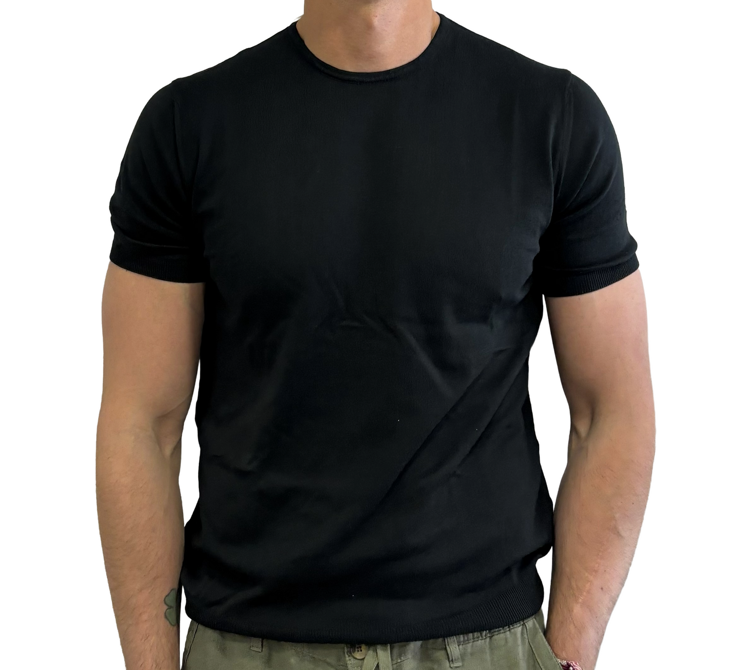 T-shirt puro cotone in maglia