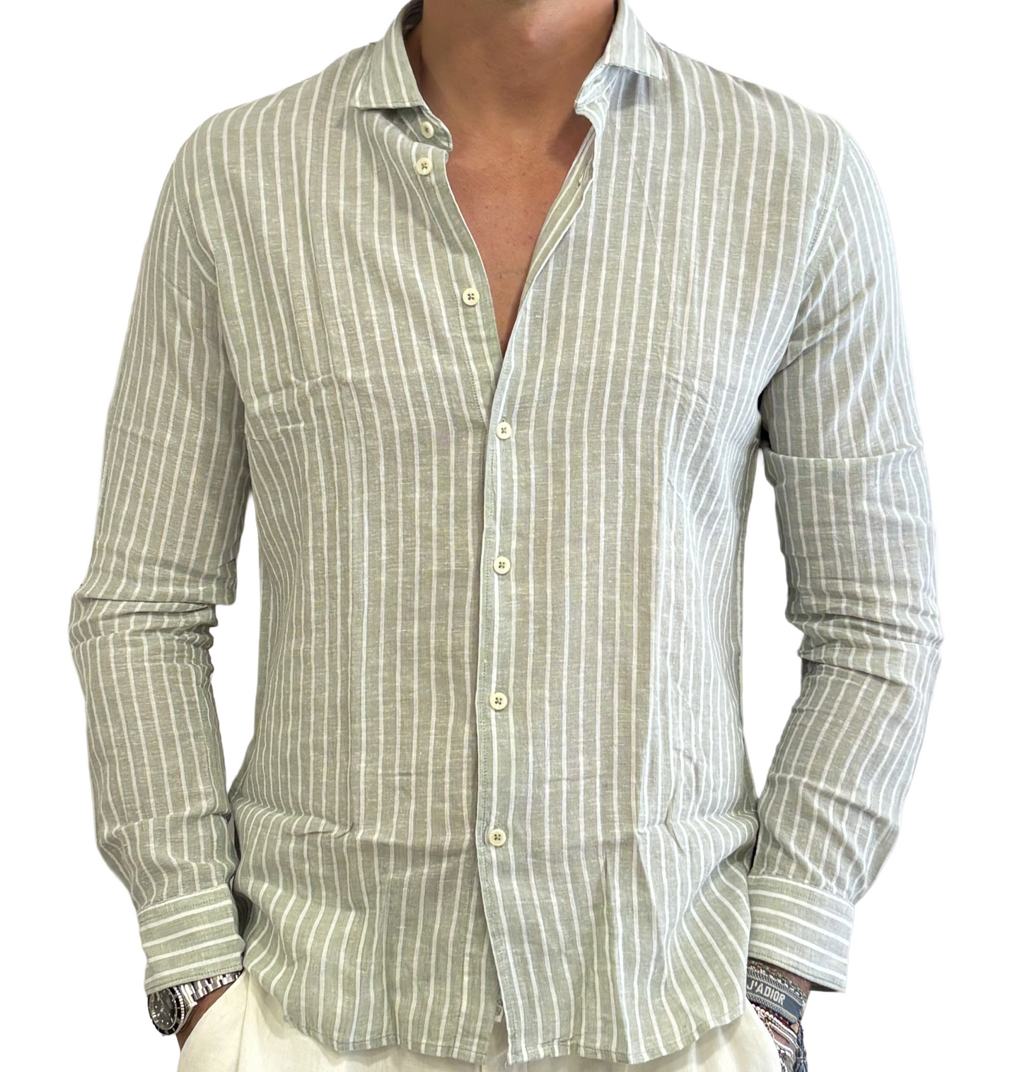 Camicia lino e cotone