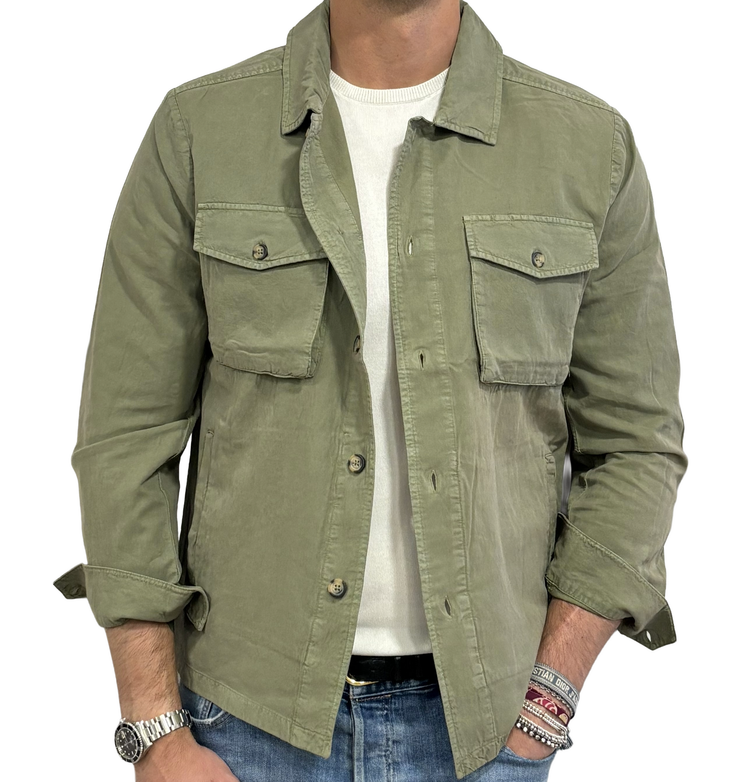 Giacca camicia lino e cotone