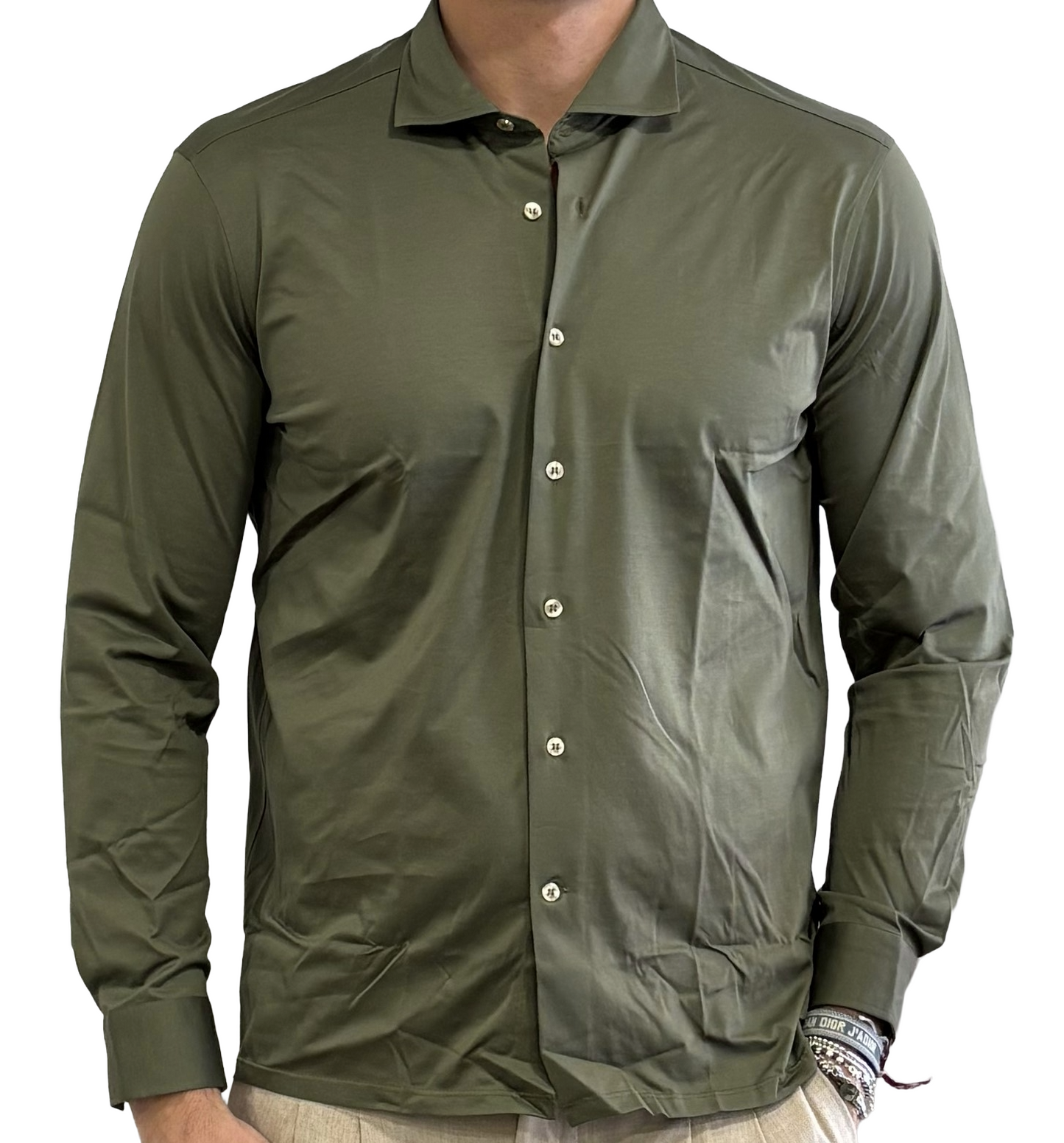 Polo camicia in crepe di cotone