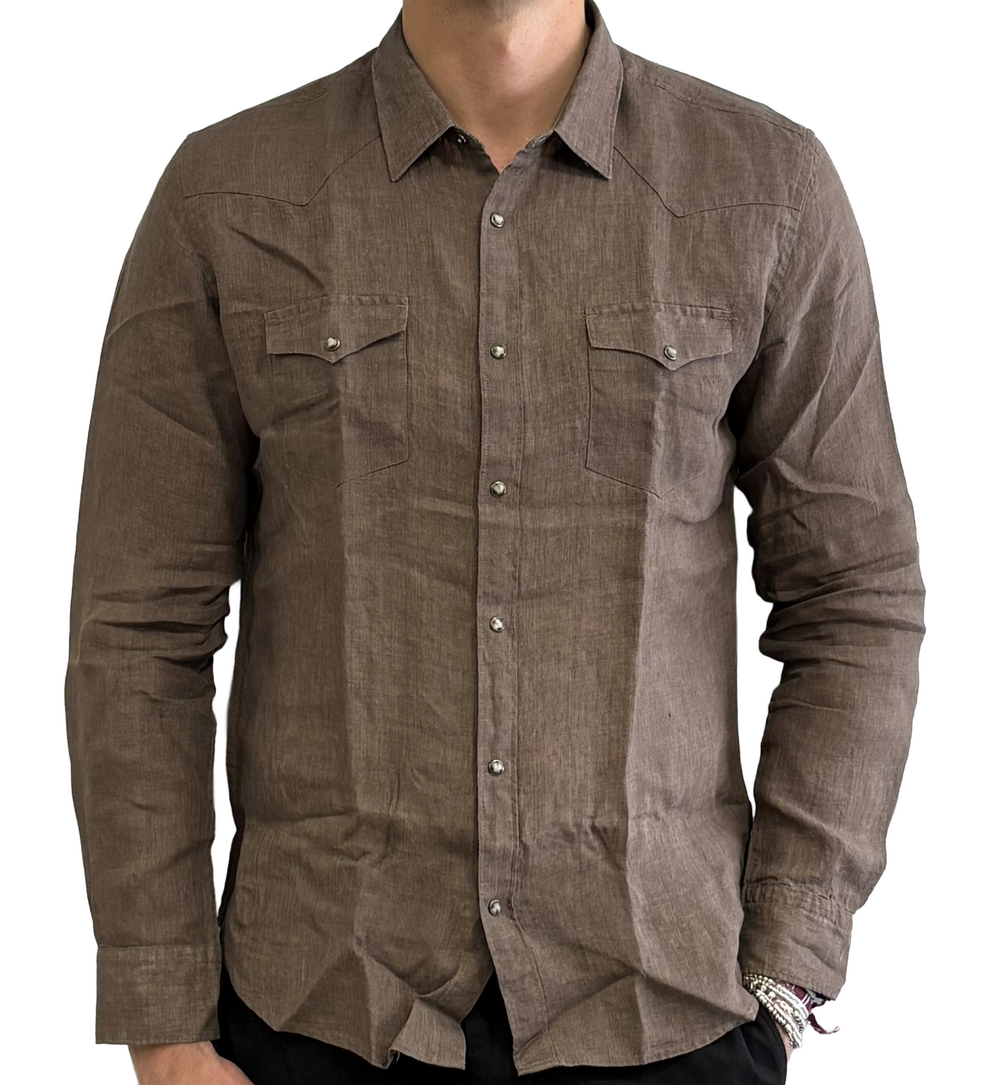 Camicia puro lino texana