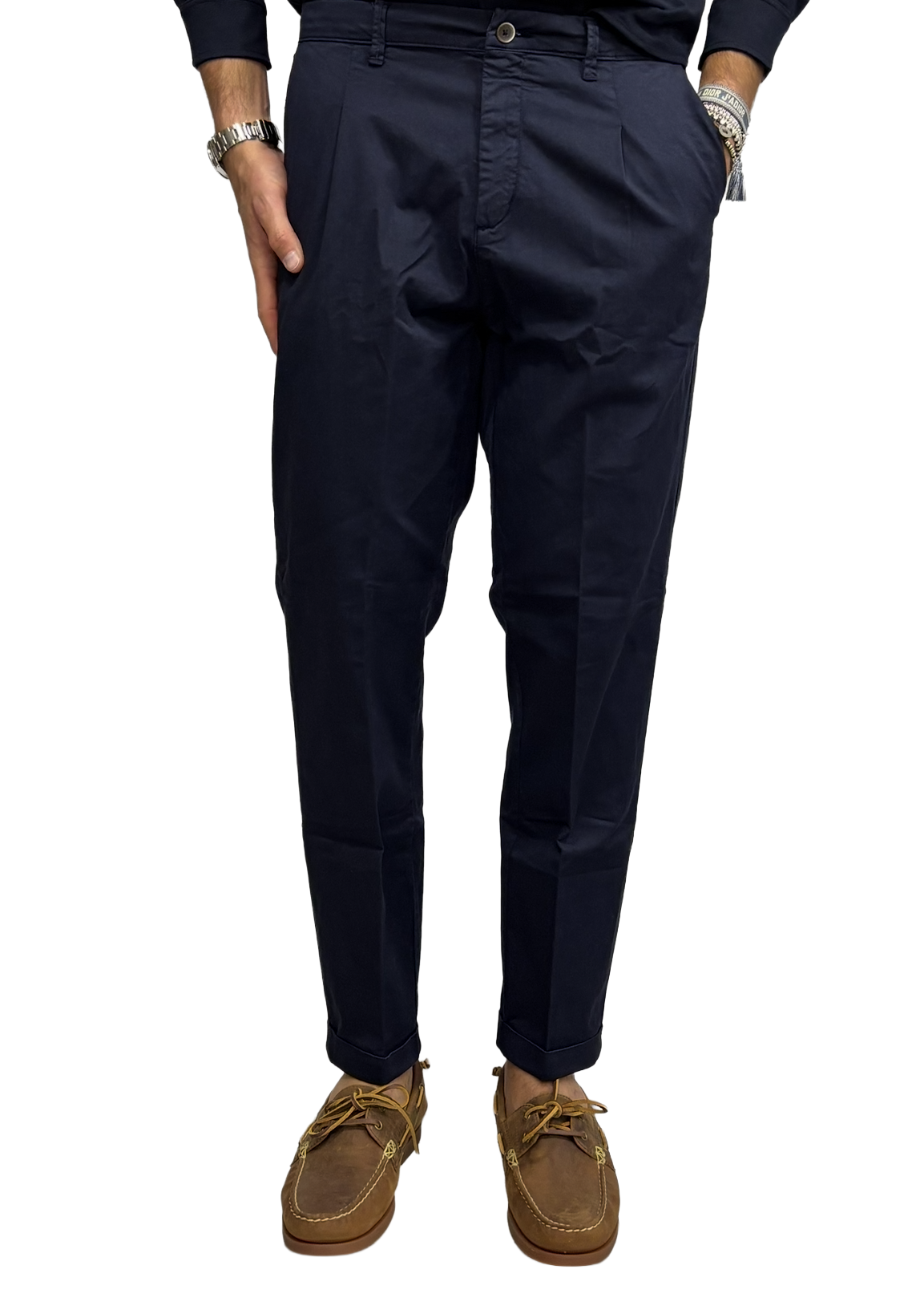 Pantalone slim puro cotone