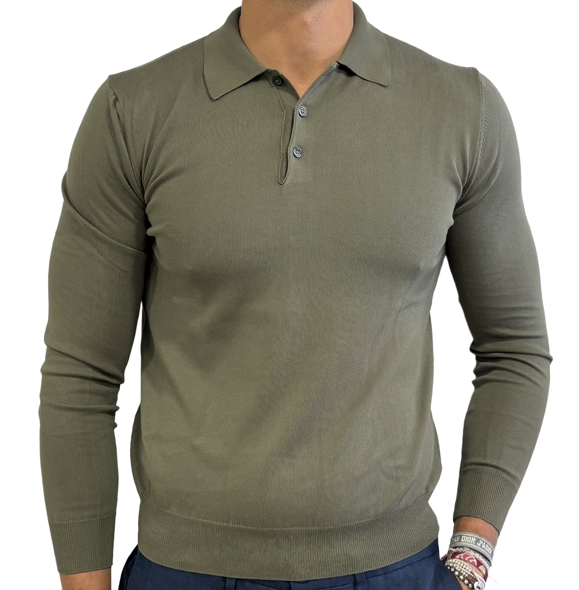 Polo in maglia puro cotone collo camicia