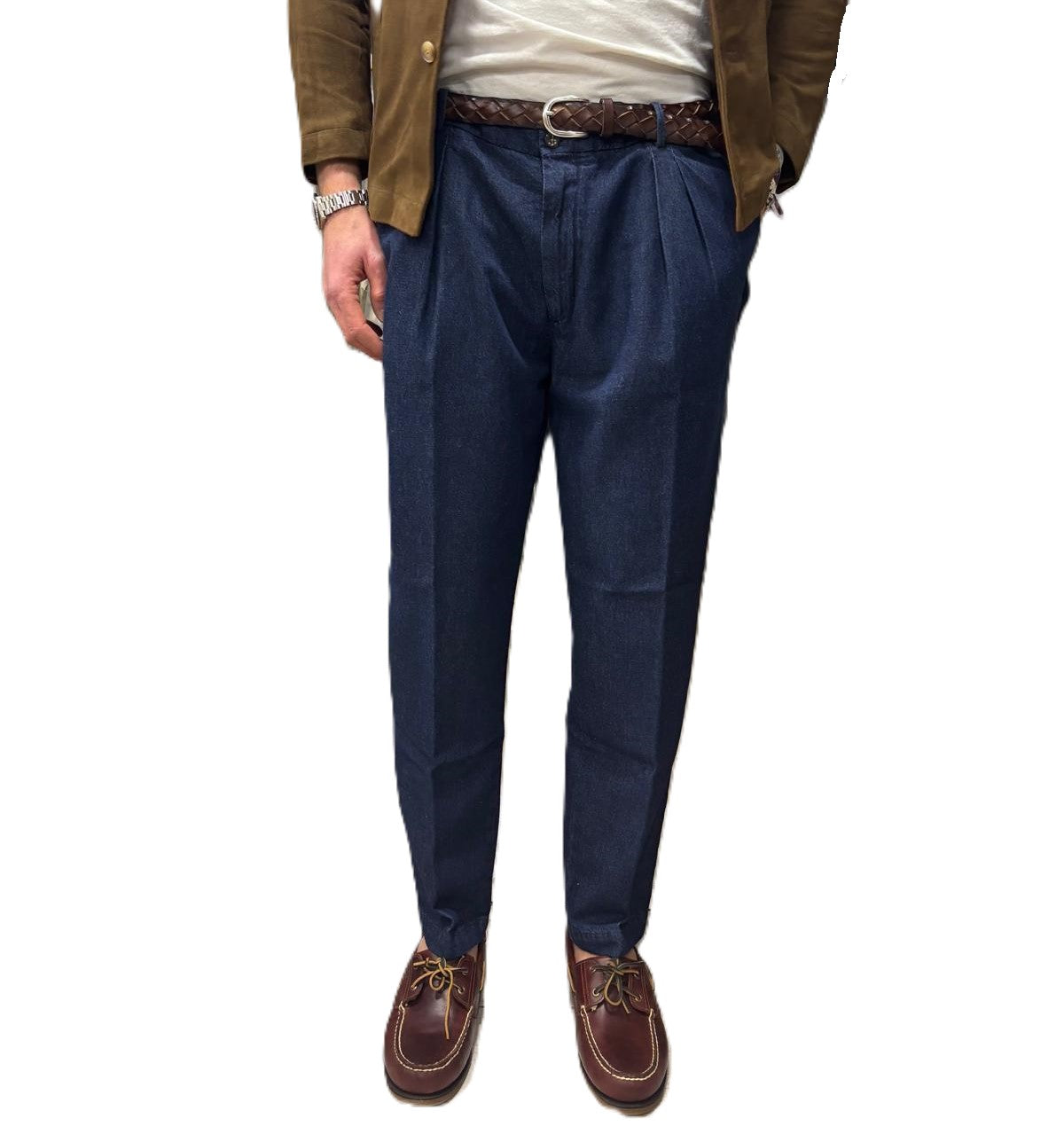 Pantalone doppia pence denim tasca america fourten