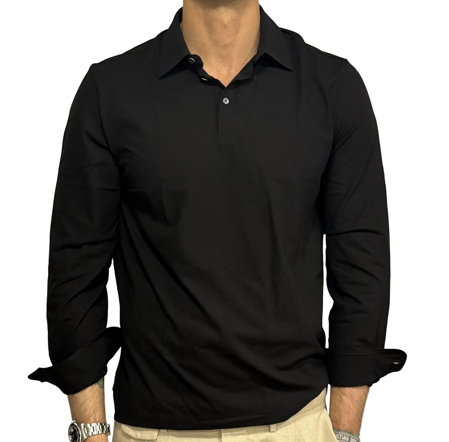 Polo camicia fresh cotton in filo di Scozia tre bottoni