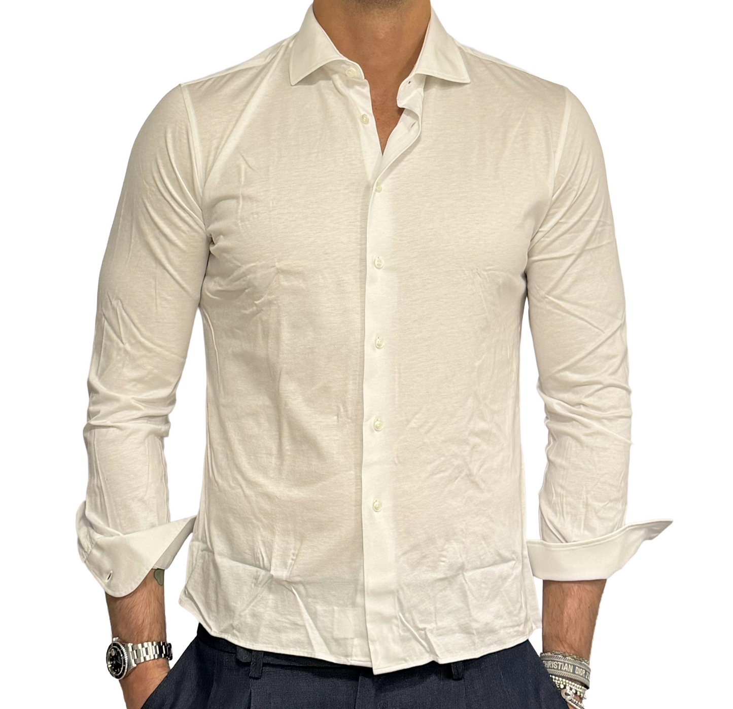 Polo camicia in jersey extra fine