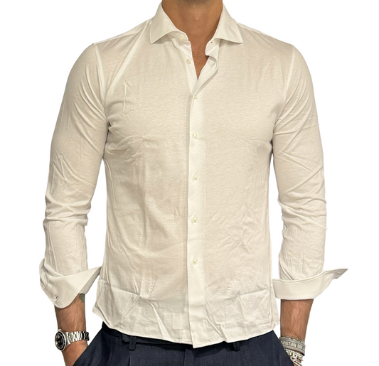 Polo camicia in jersey extra fine
