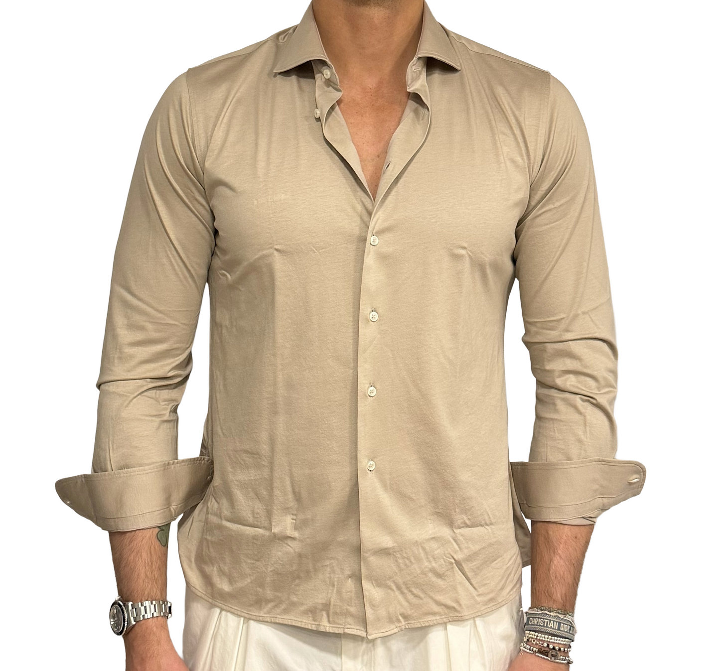 Polo camicia in jersey extra fine