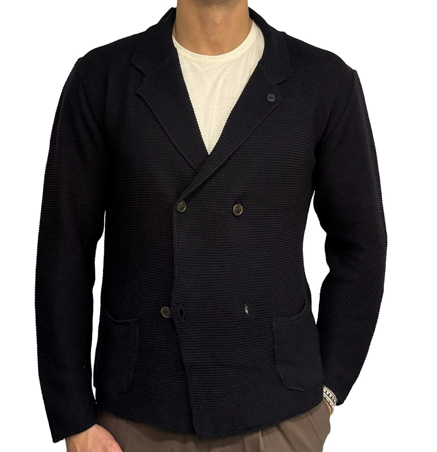 Giacca in maglia Outfit doppio petto