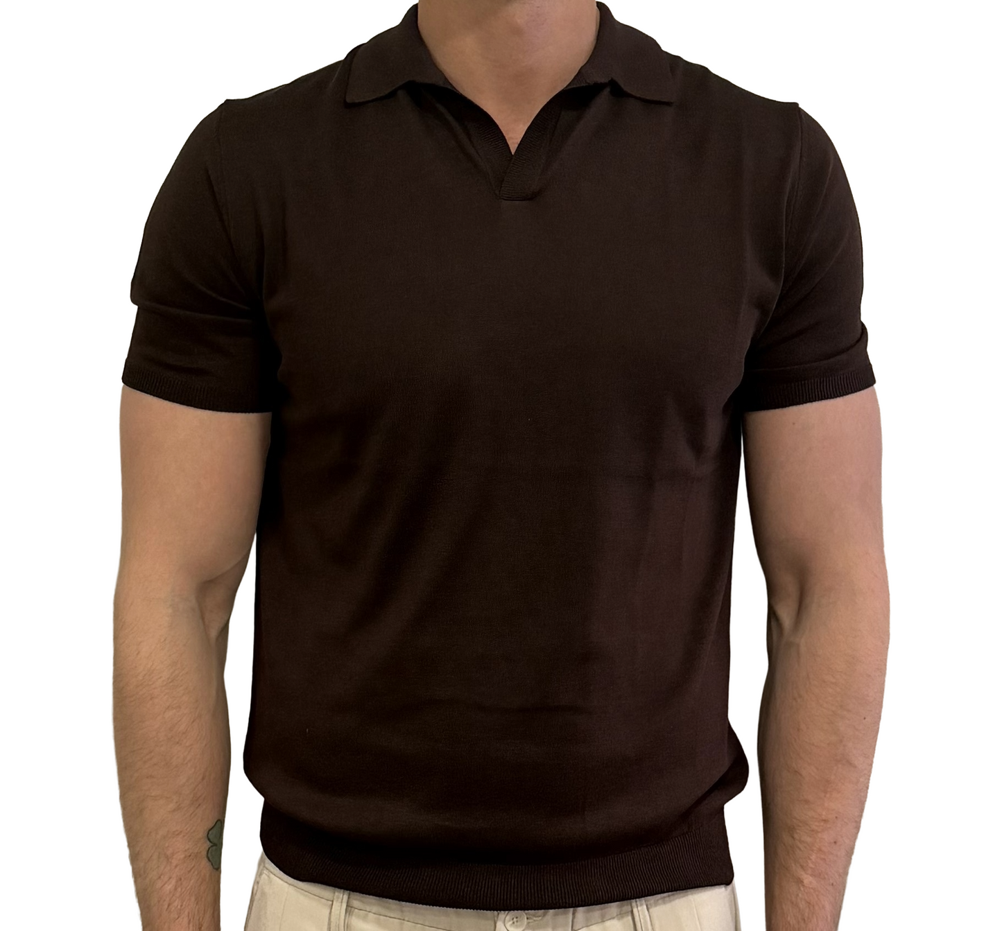 Polo derby collo camicia seta e cotone