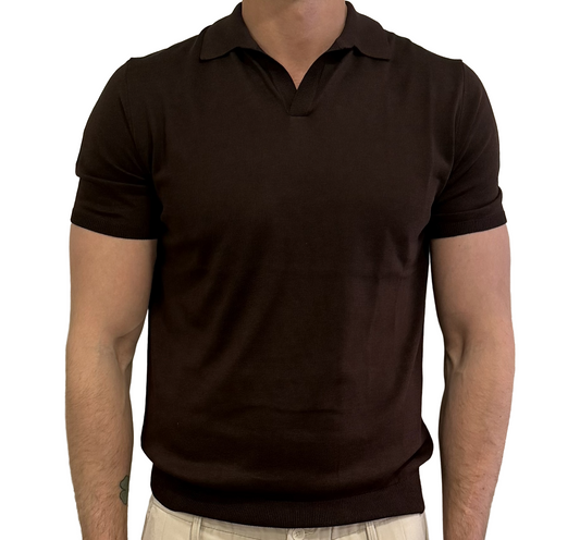 Polo derby collo camicia seta e cotone