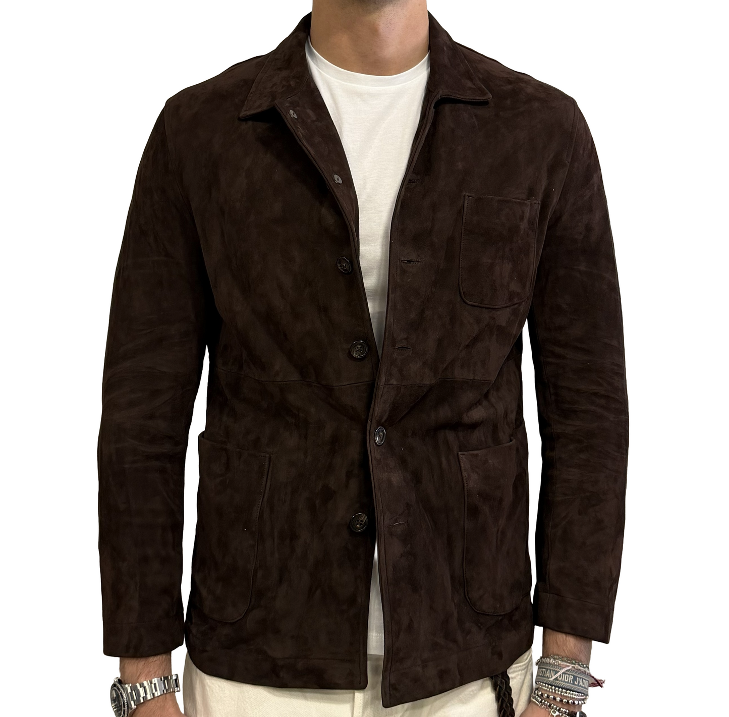 Giacca in pelle scamosciata blusotto