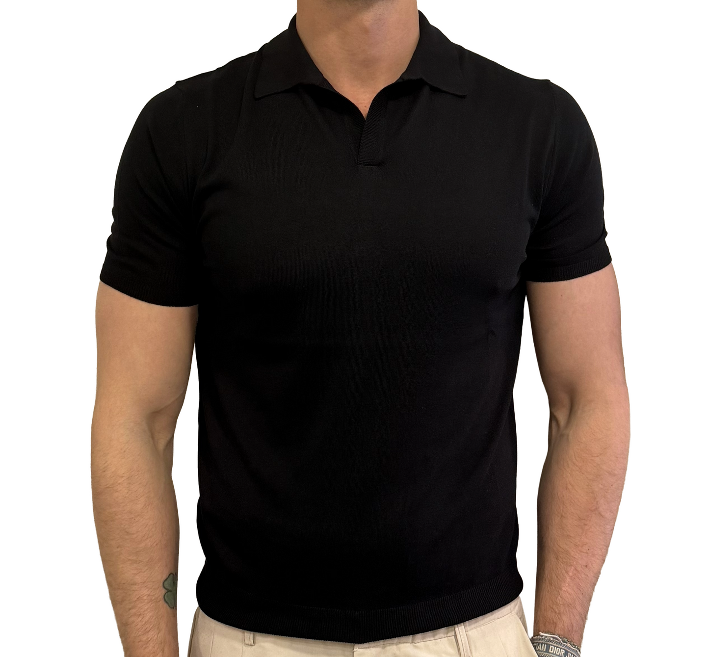 Polo derby collo camicia seta e cotone