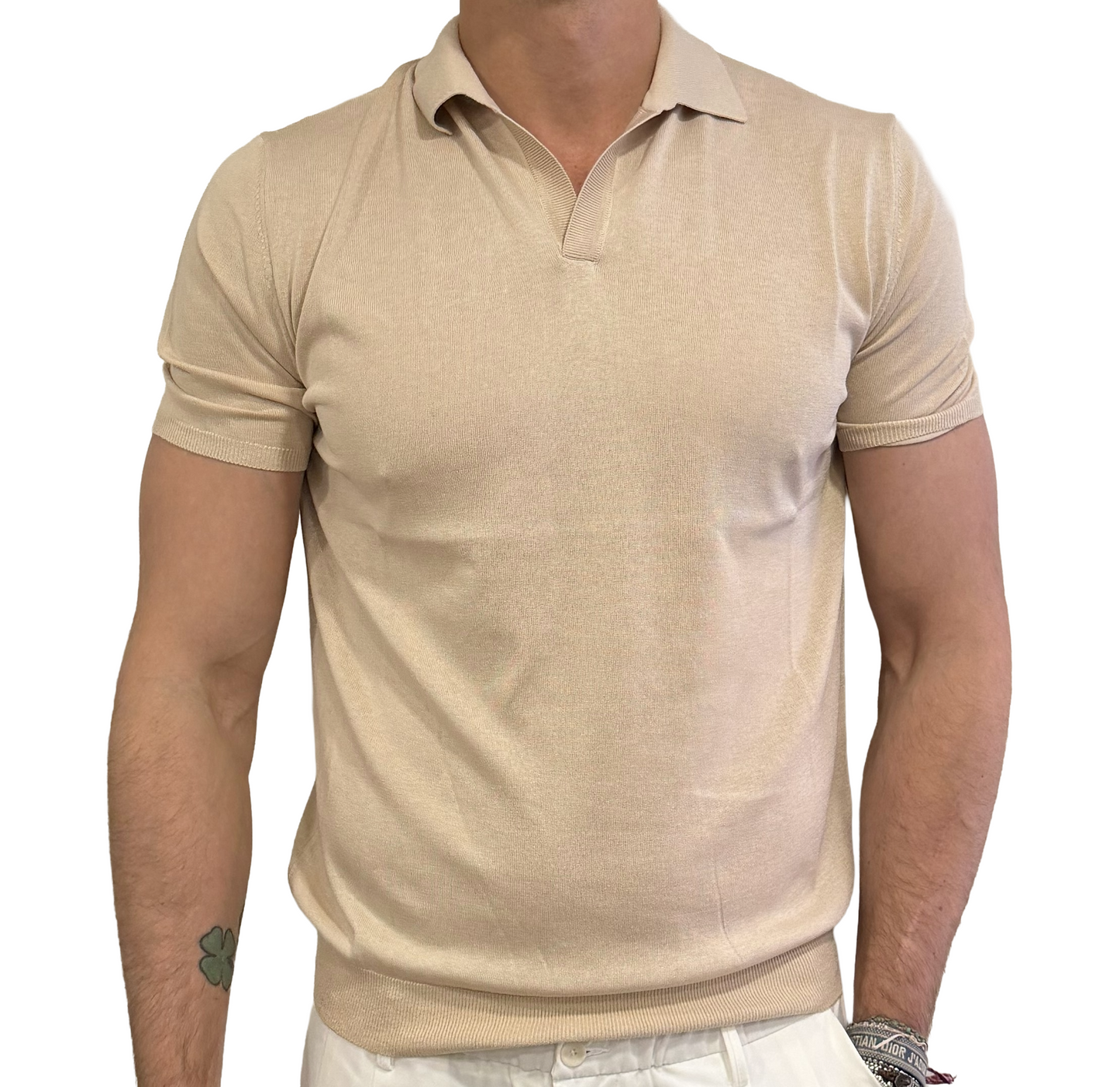 Polo derby collo camicia seta e cotone