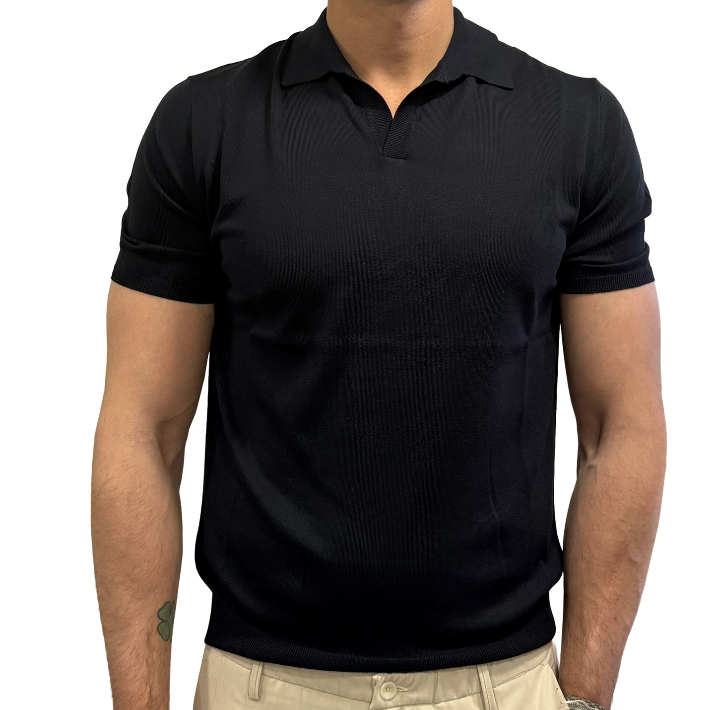 Polo derby collo camicia seta e cotone