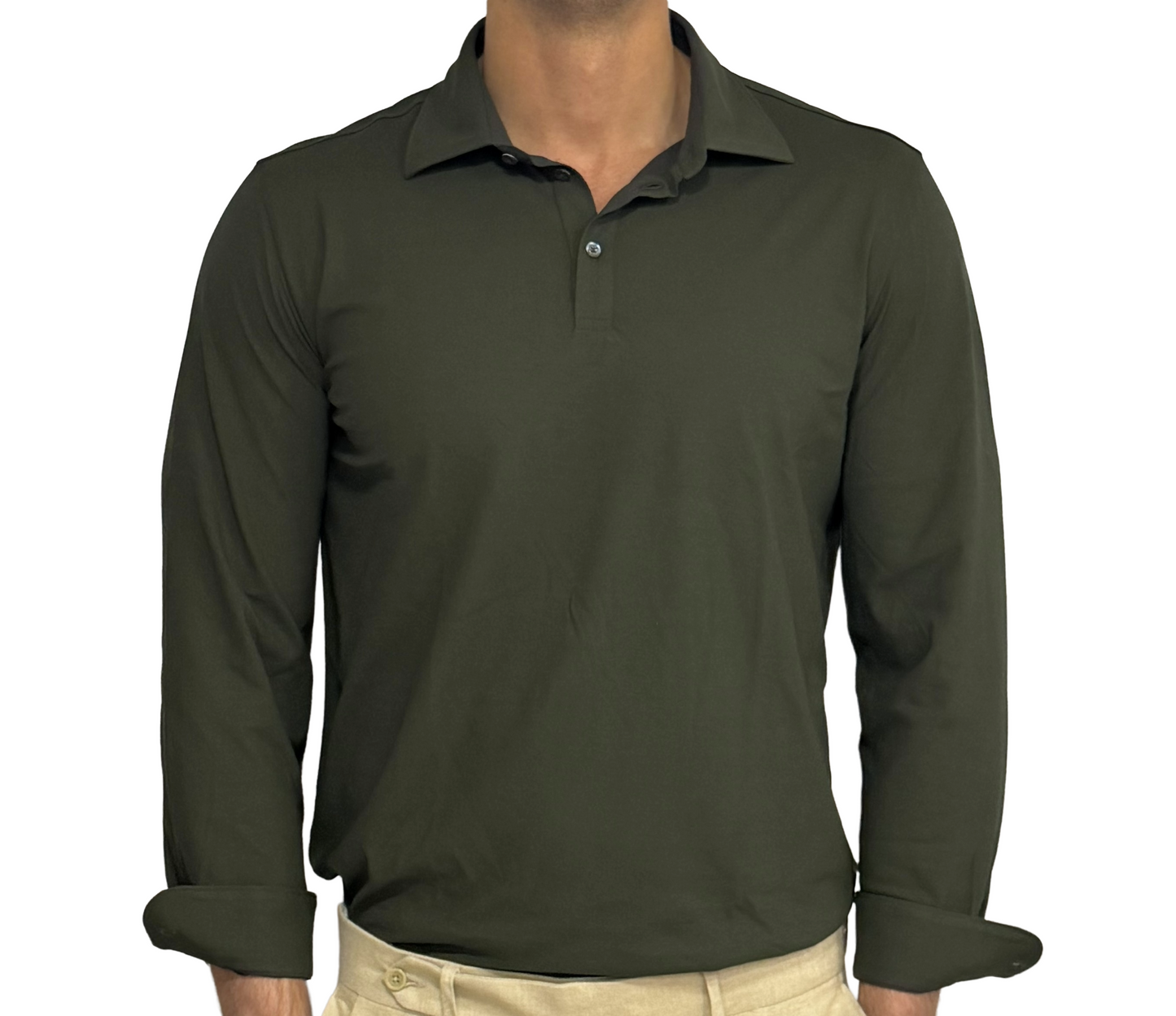 Polo camicia fresh cotton in filo di Scozia tre bottoni