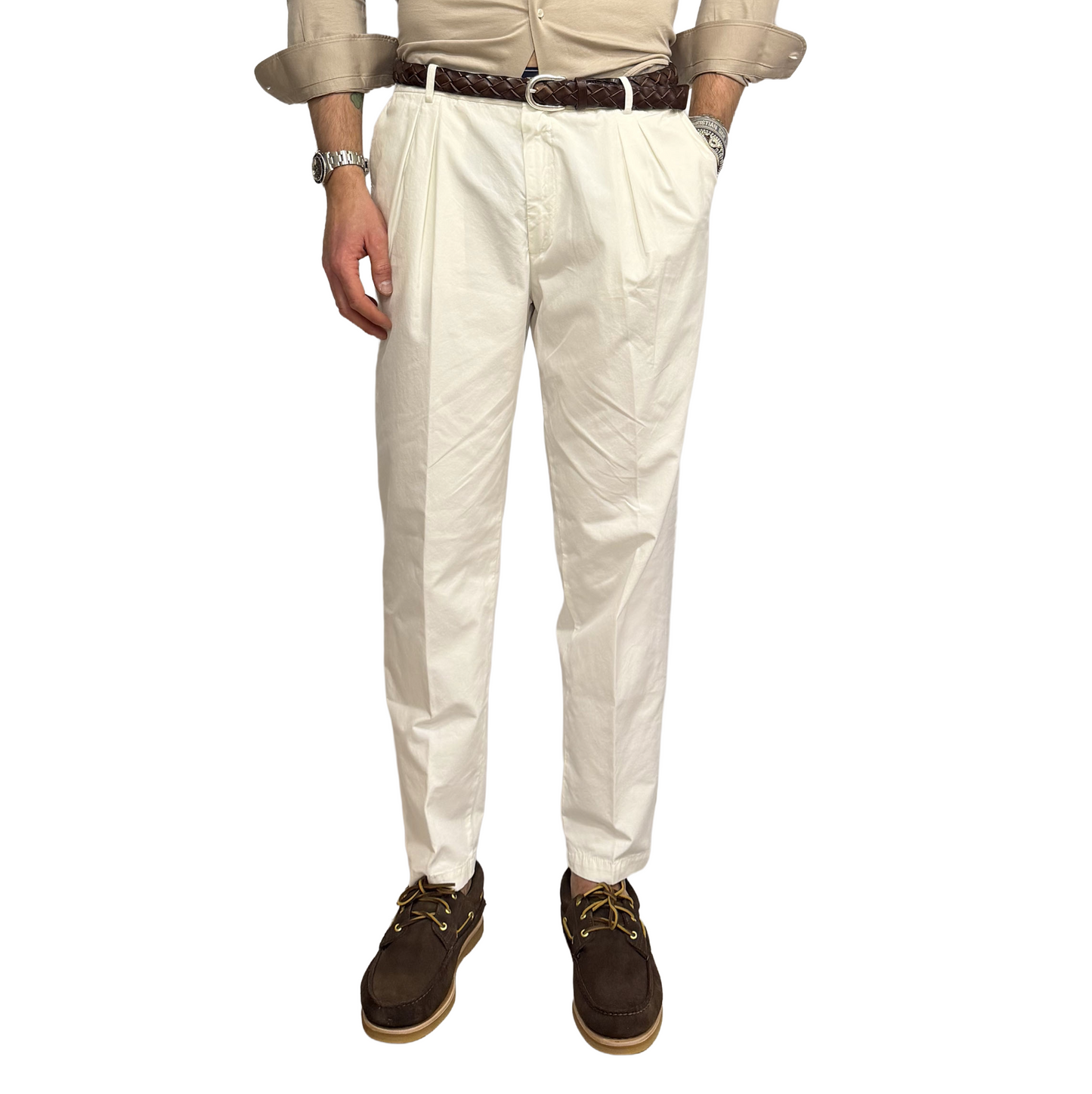 Pantalone Fourten doppia pence puro cotone