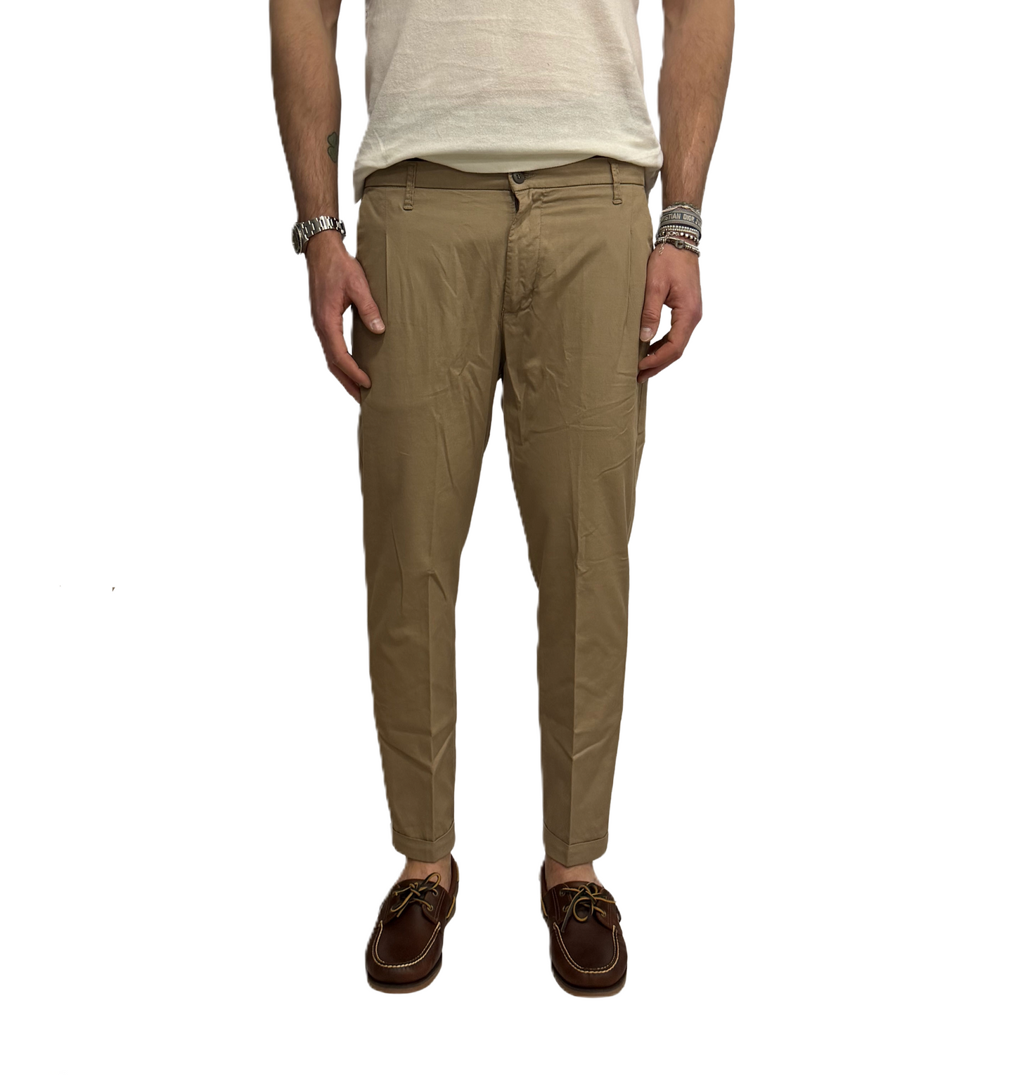 Pantalone slim Squad lino e cotone