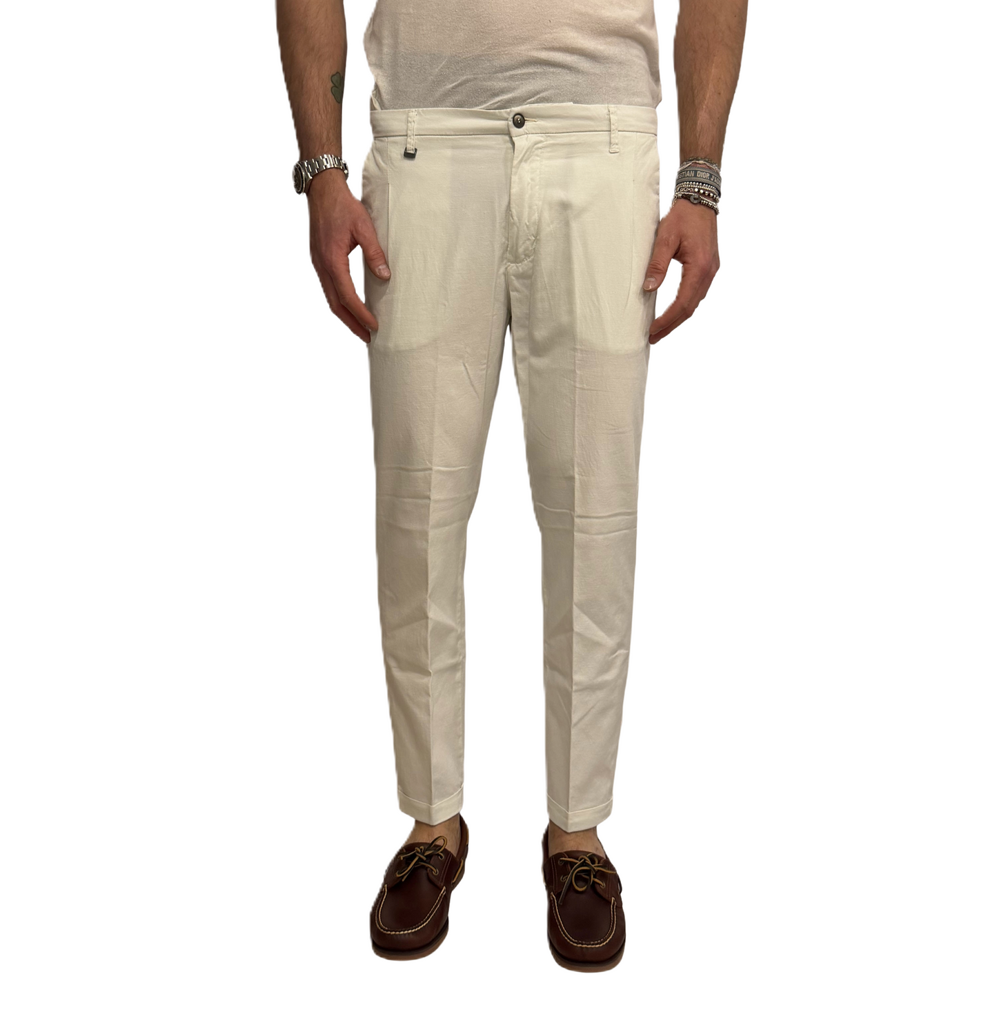 Pantalone slim Squad lino e cotone