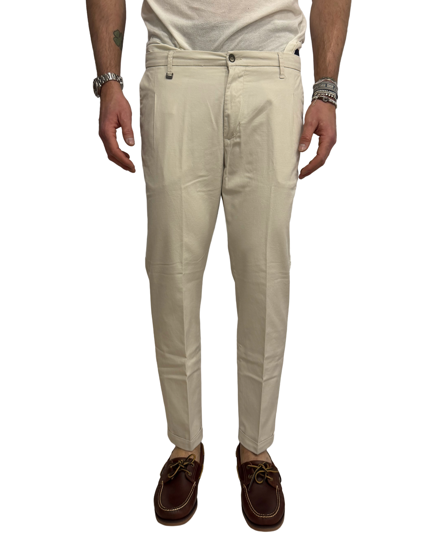Pantalone slim Squad lino e cotone