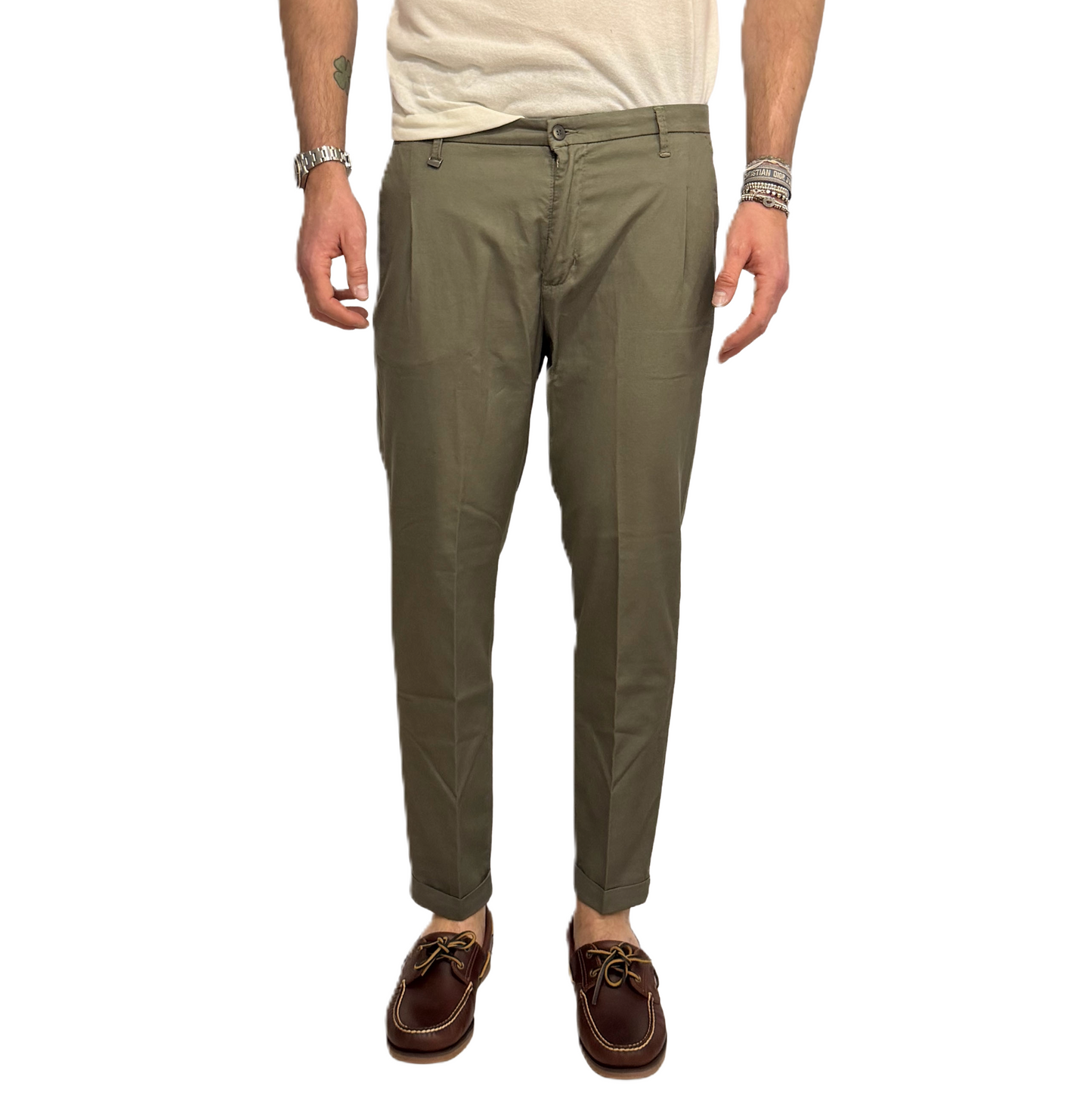 Pantalone slim Squad lino e cotone