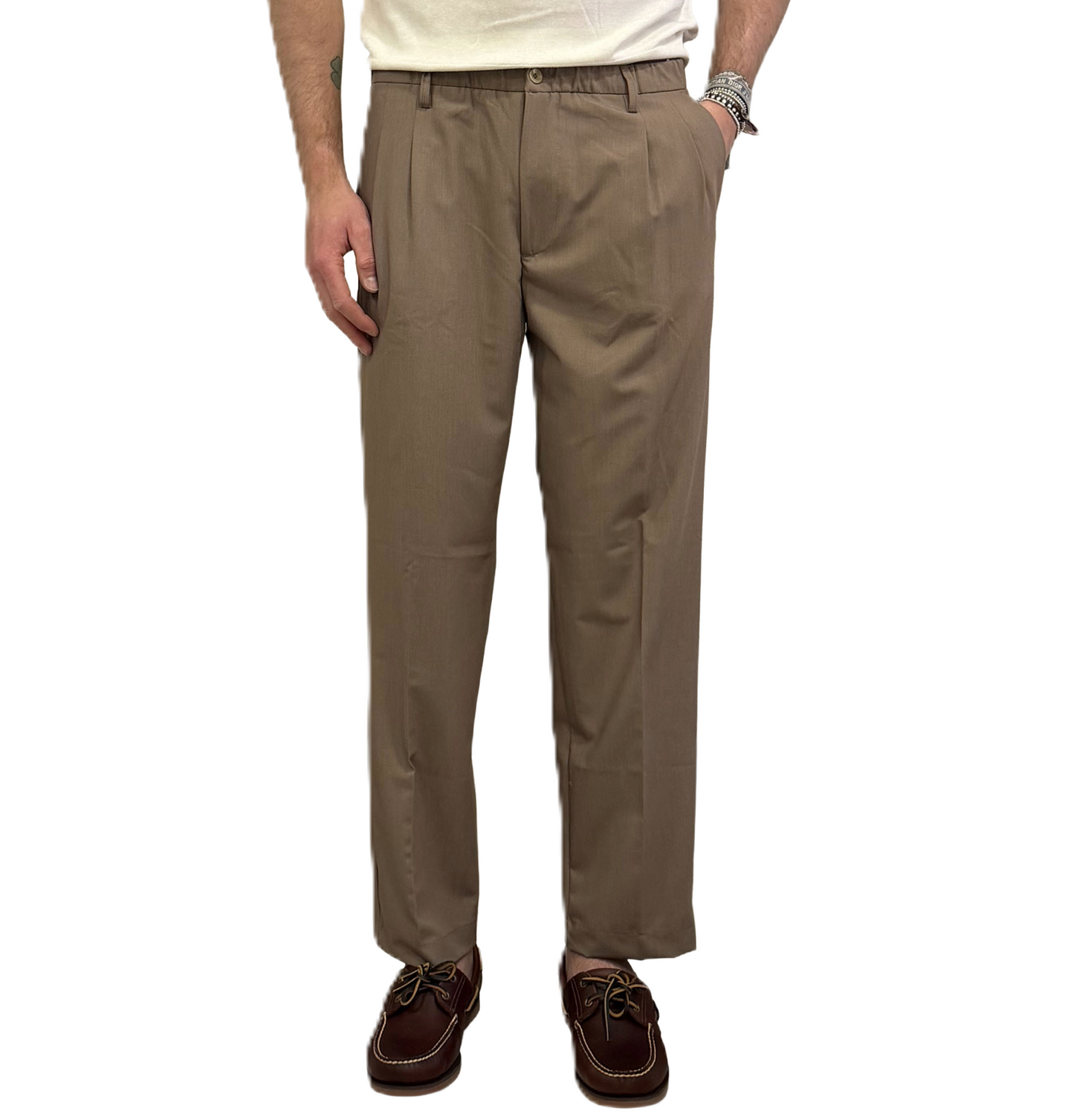 Pantalone doppia pence in viscosa