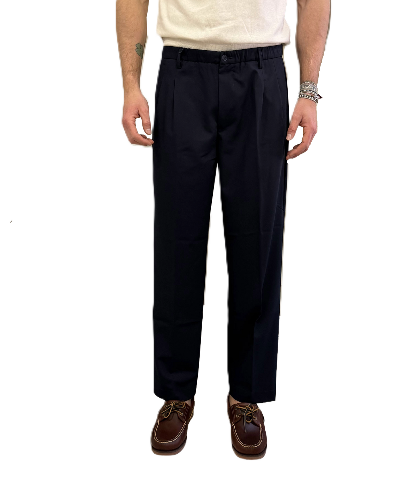 Pantalone doppia pence in viscosa