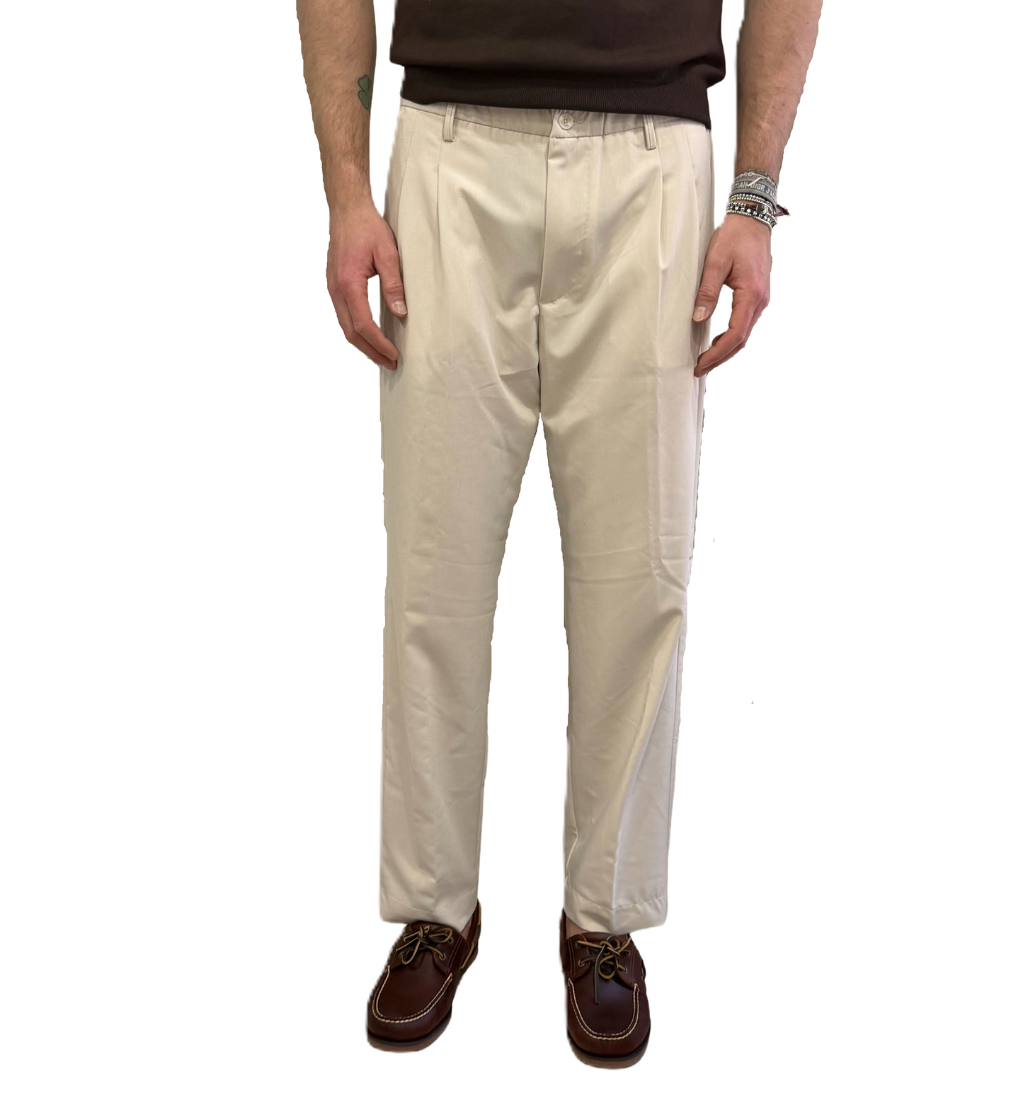 Pantalone doppia pence in viscosa