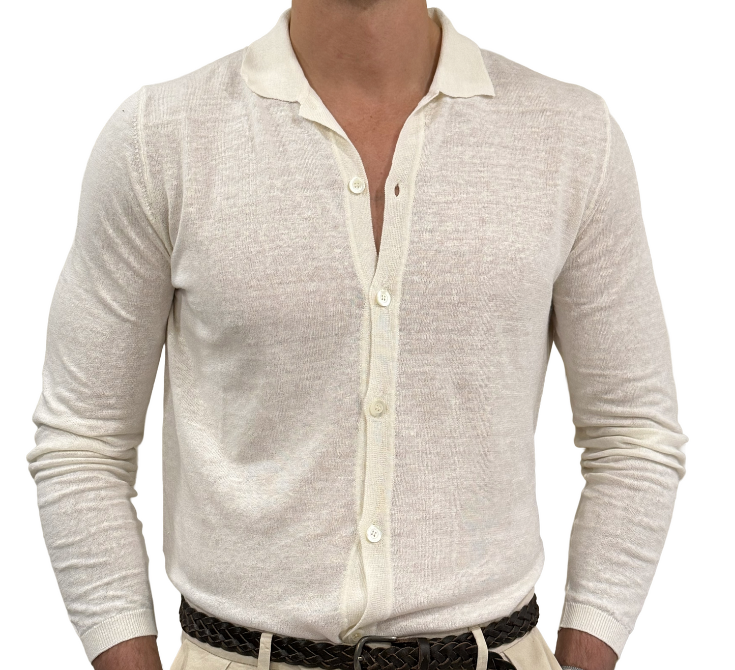 Polo camicia lino e cotone