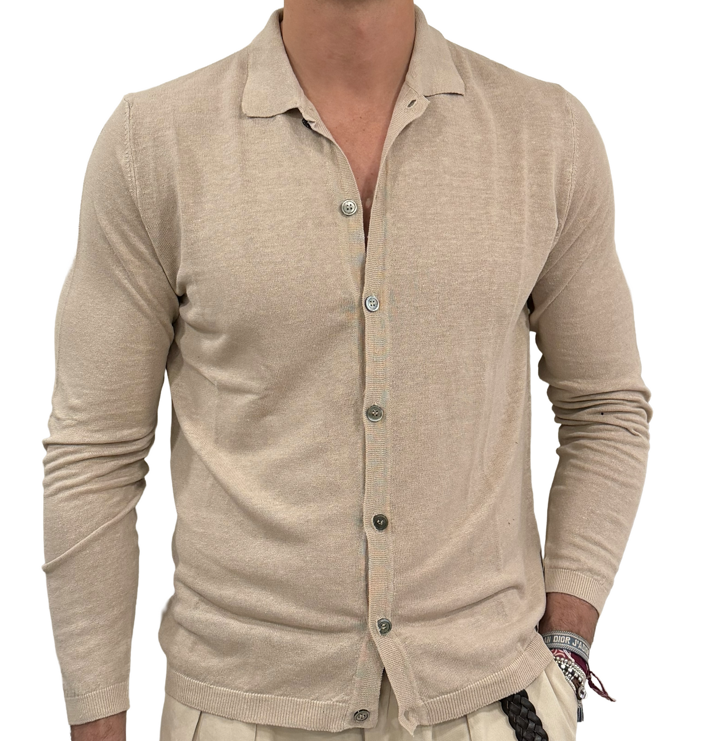 Polo camicia lino e cotone