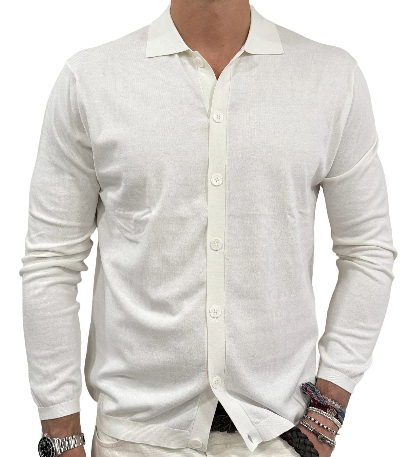 Polo camicia seta e cotone