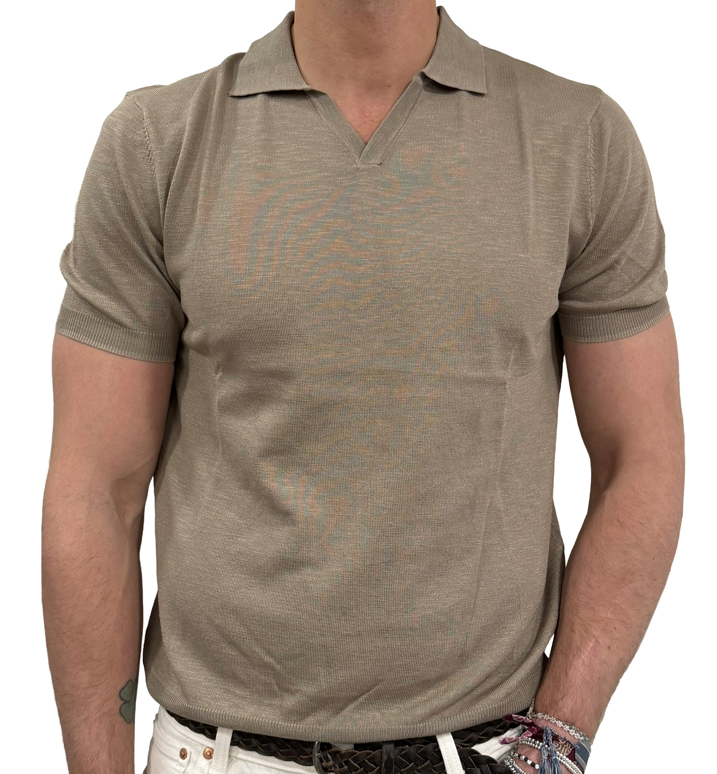 Polo in maglia lino e cotone