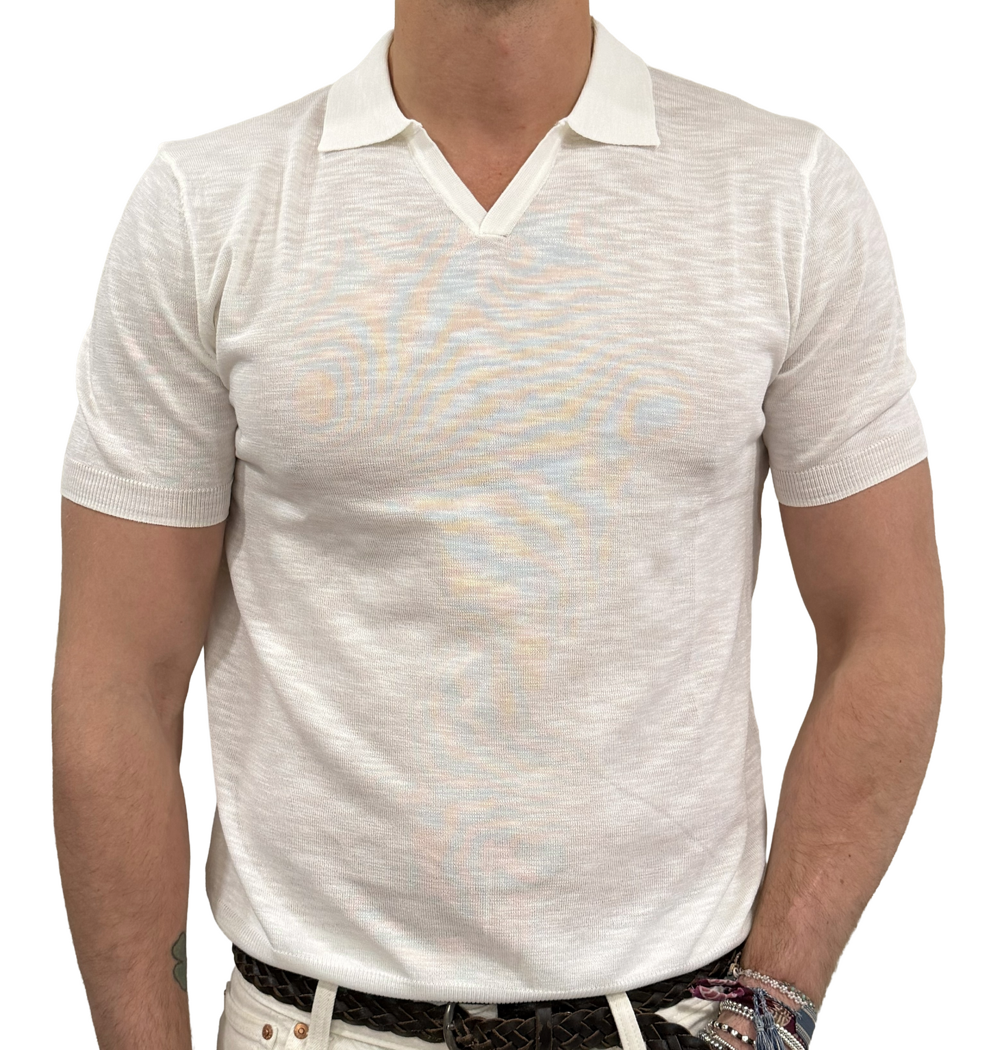 Polo in maglia lino e cotone