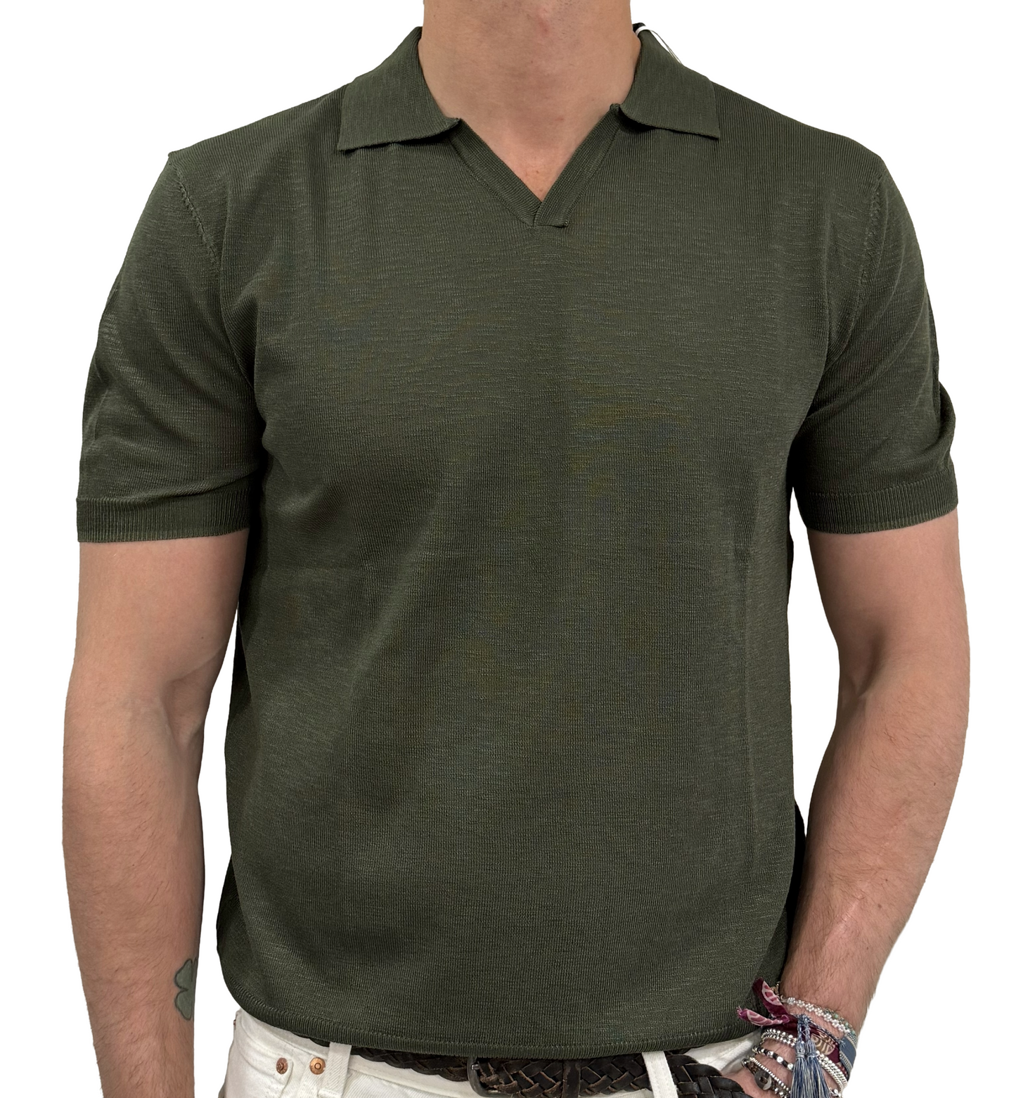 Polo in maglia lino e cotone