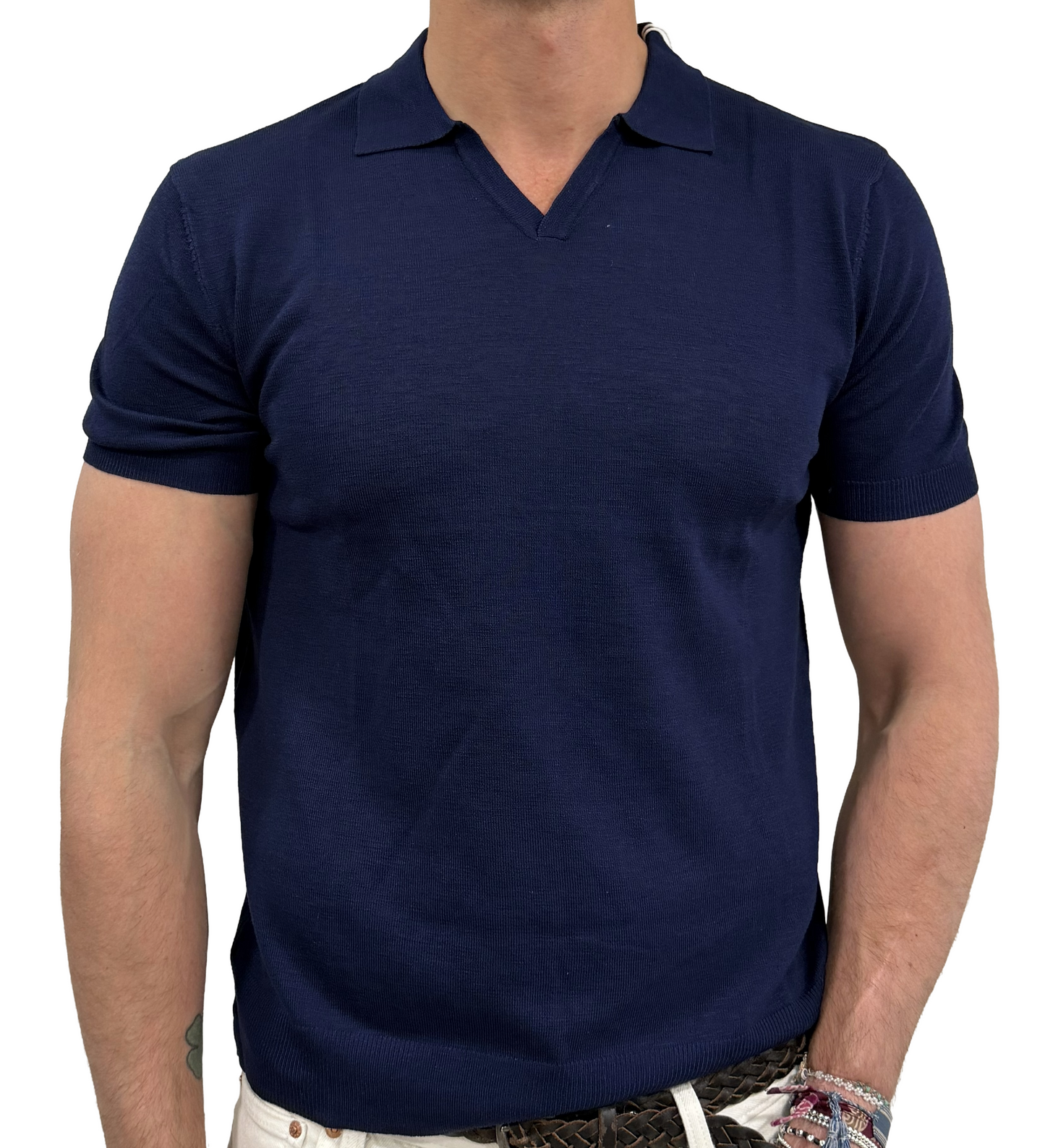 Polo in maglia lino e cotone
