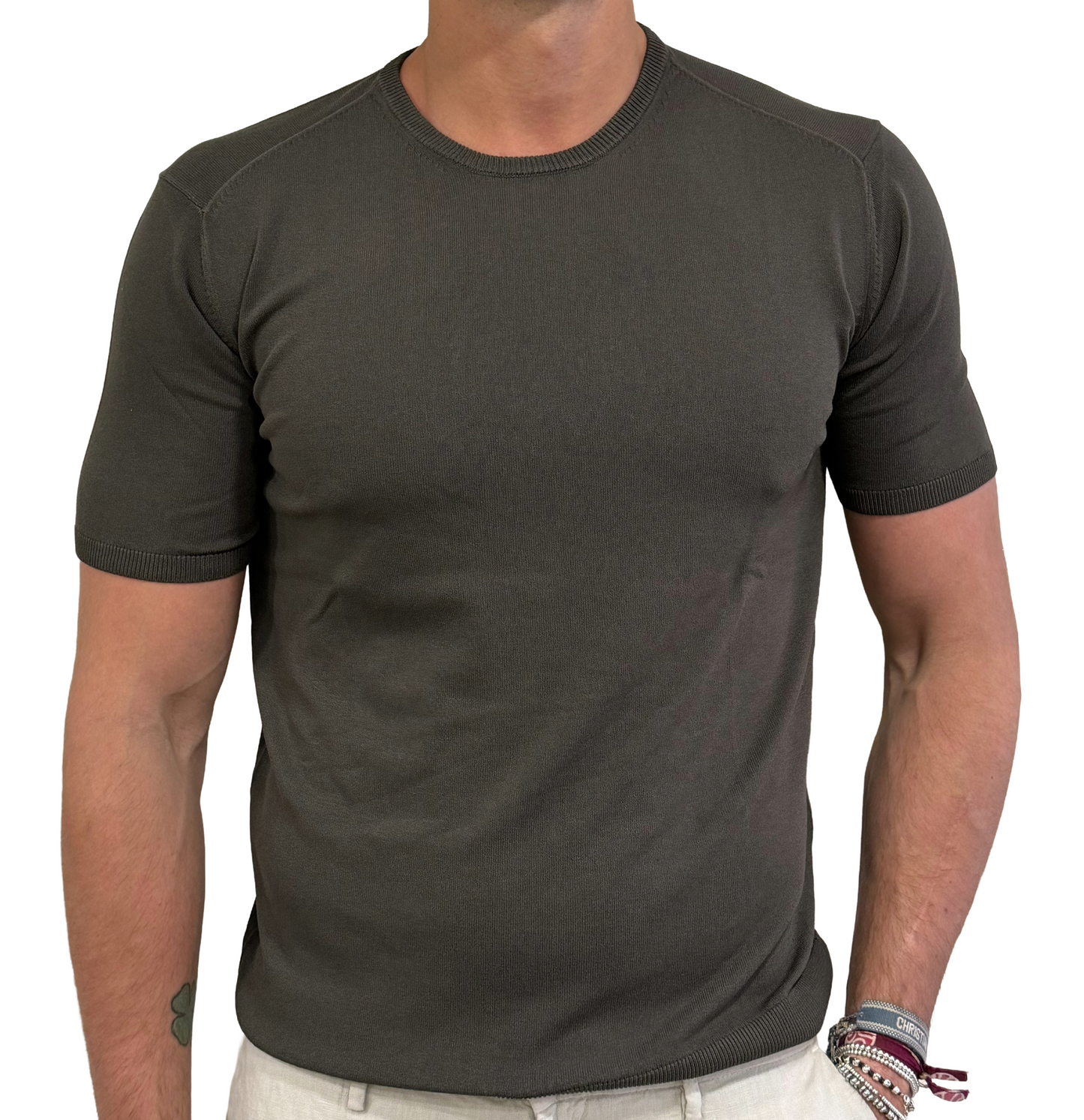 T-shirt in maglia in viscosa