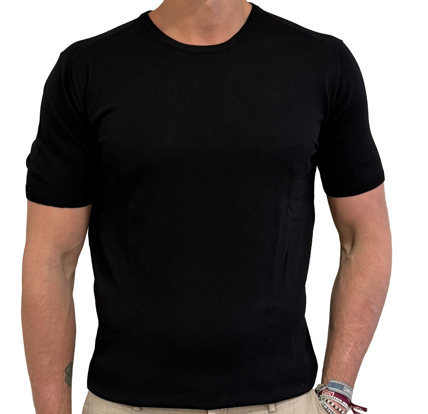 T-shirt in maglia in viscosa