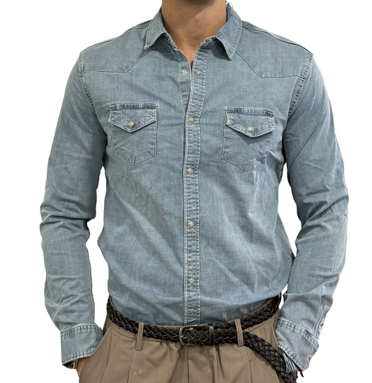 Camicia texana denim chiaro