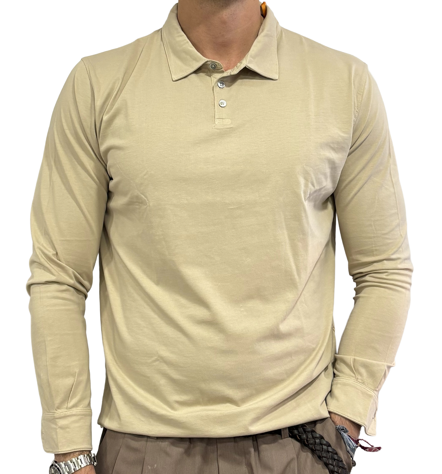 Polo camicia Homeward in jersey tre bottoni