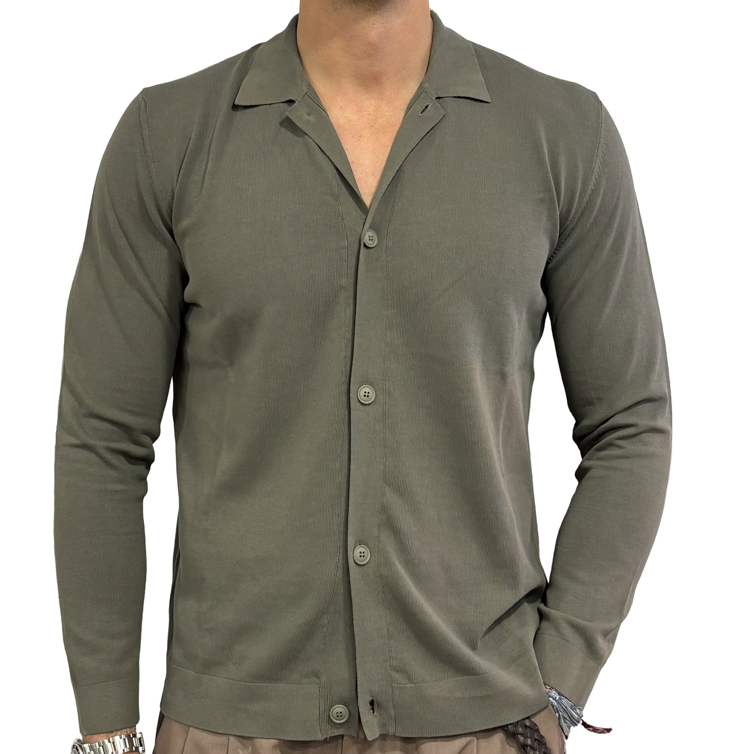 Polo camicia Homeward in maglia crepe cotton