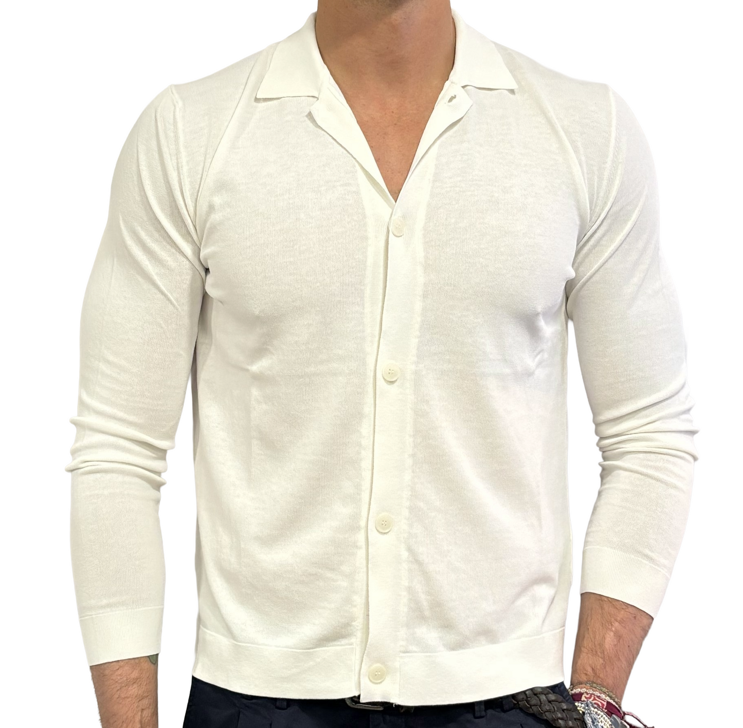 Polo camicia Homeward in maglia crepe cotton
