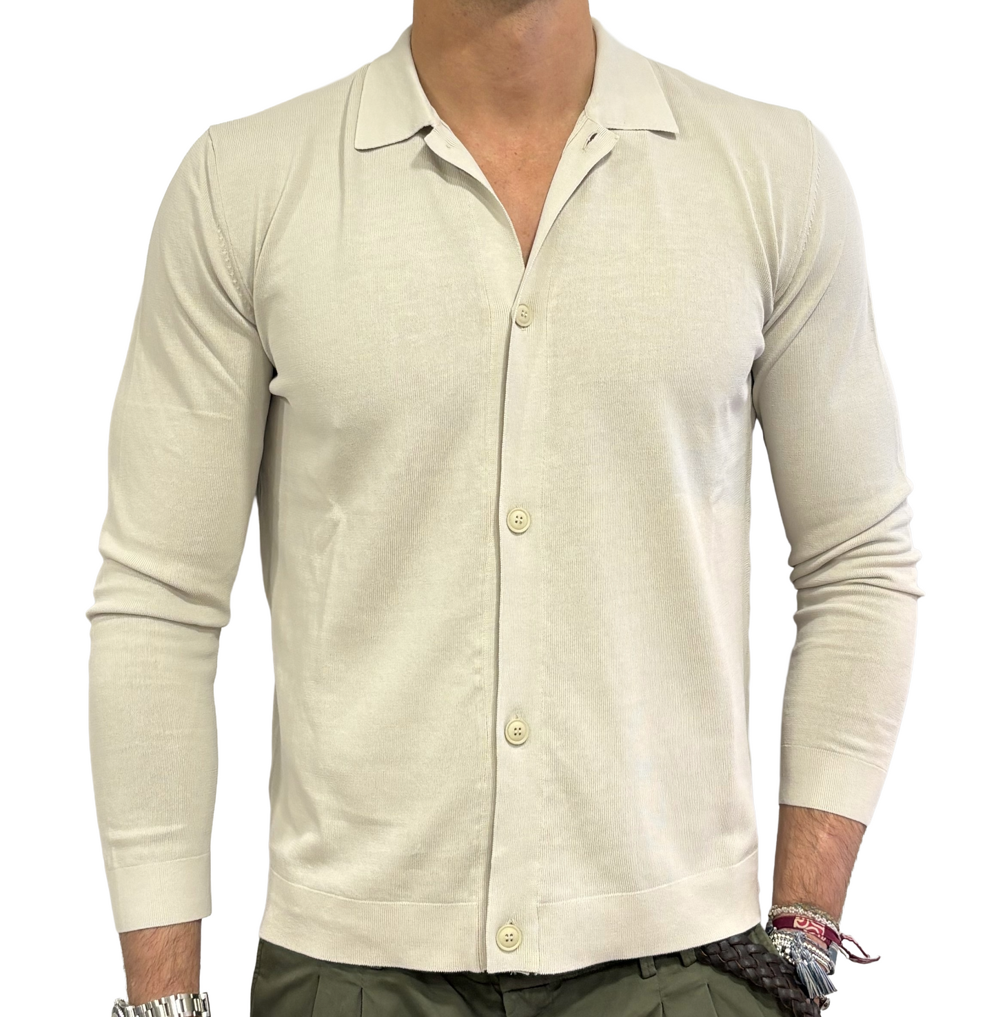 Polo camicia Homeward in maglia crepe cotton