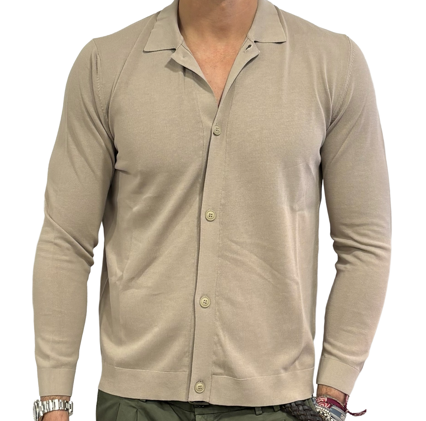 Polo camicia Homeward in maglia crepe cotton