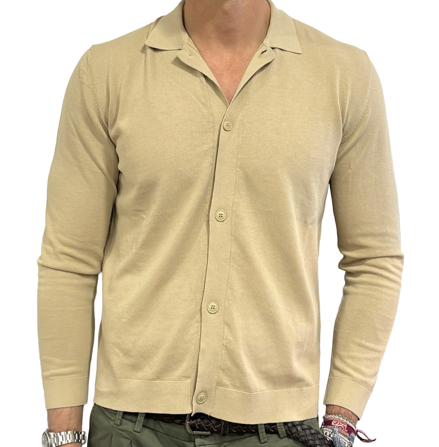 Polo camicia Homeward in maglia crepe cotton