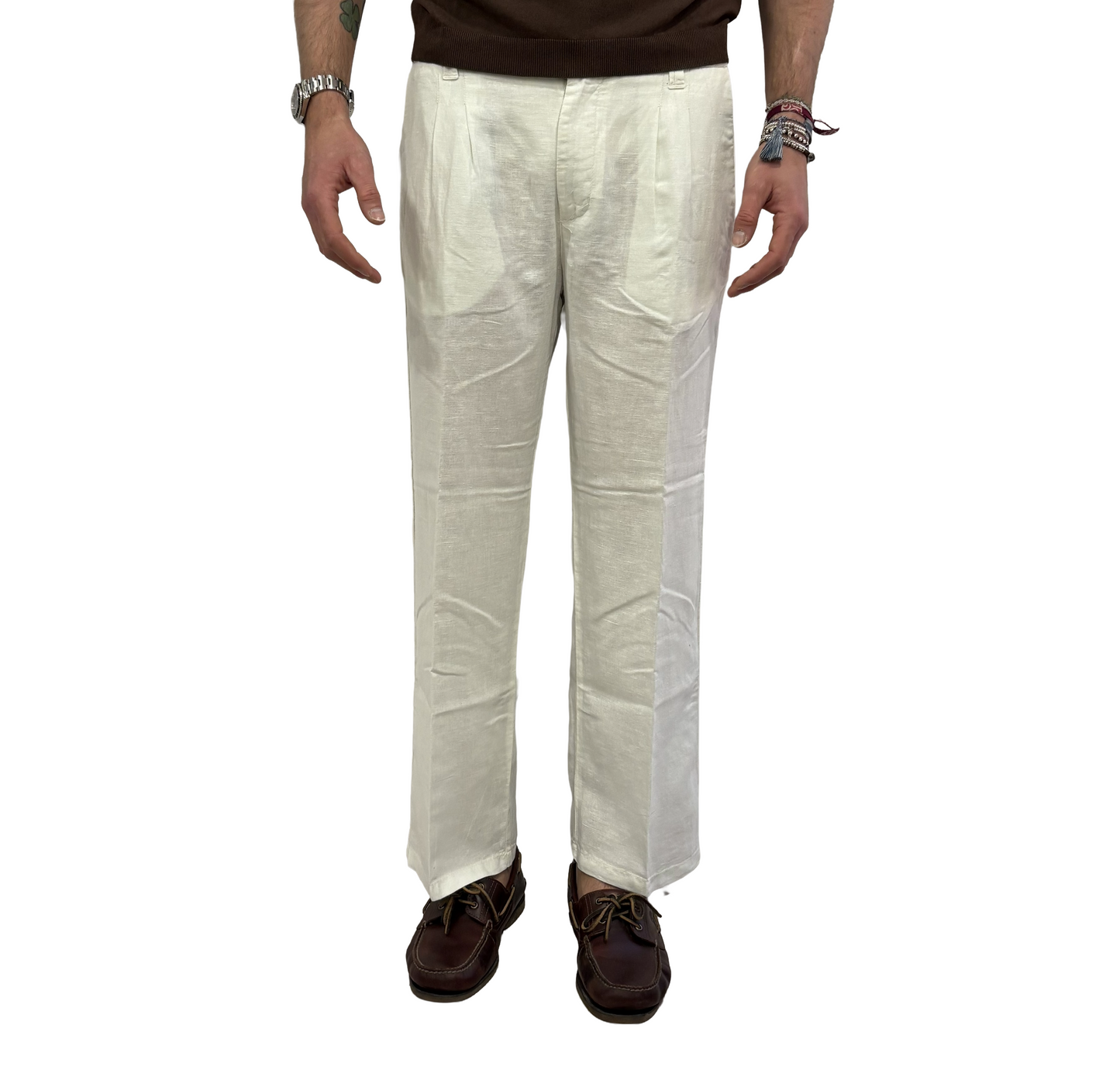 Pantalone over lino e cotone