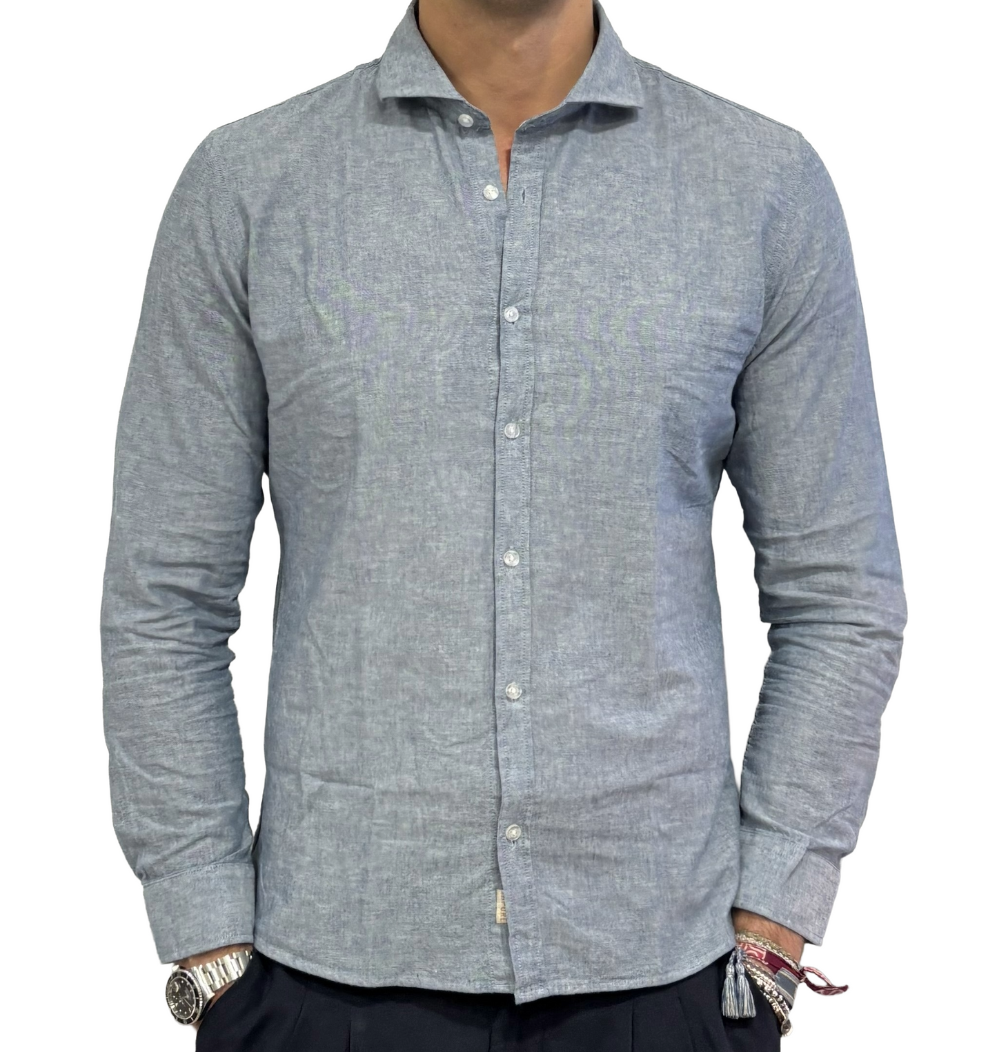Camicia lino e cotone