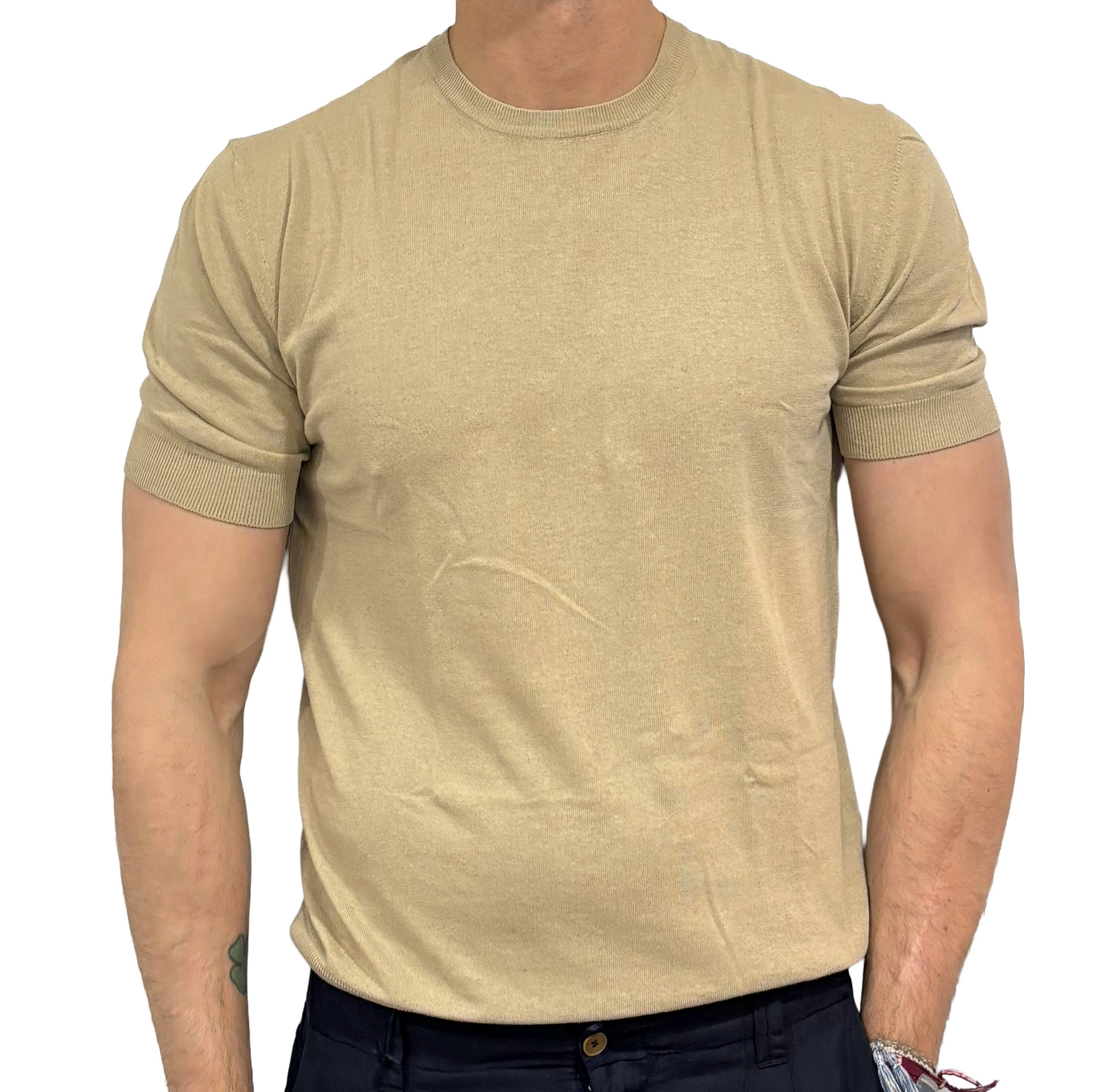 T-shirt in maglia lino e cotone Homeward