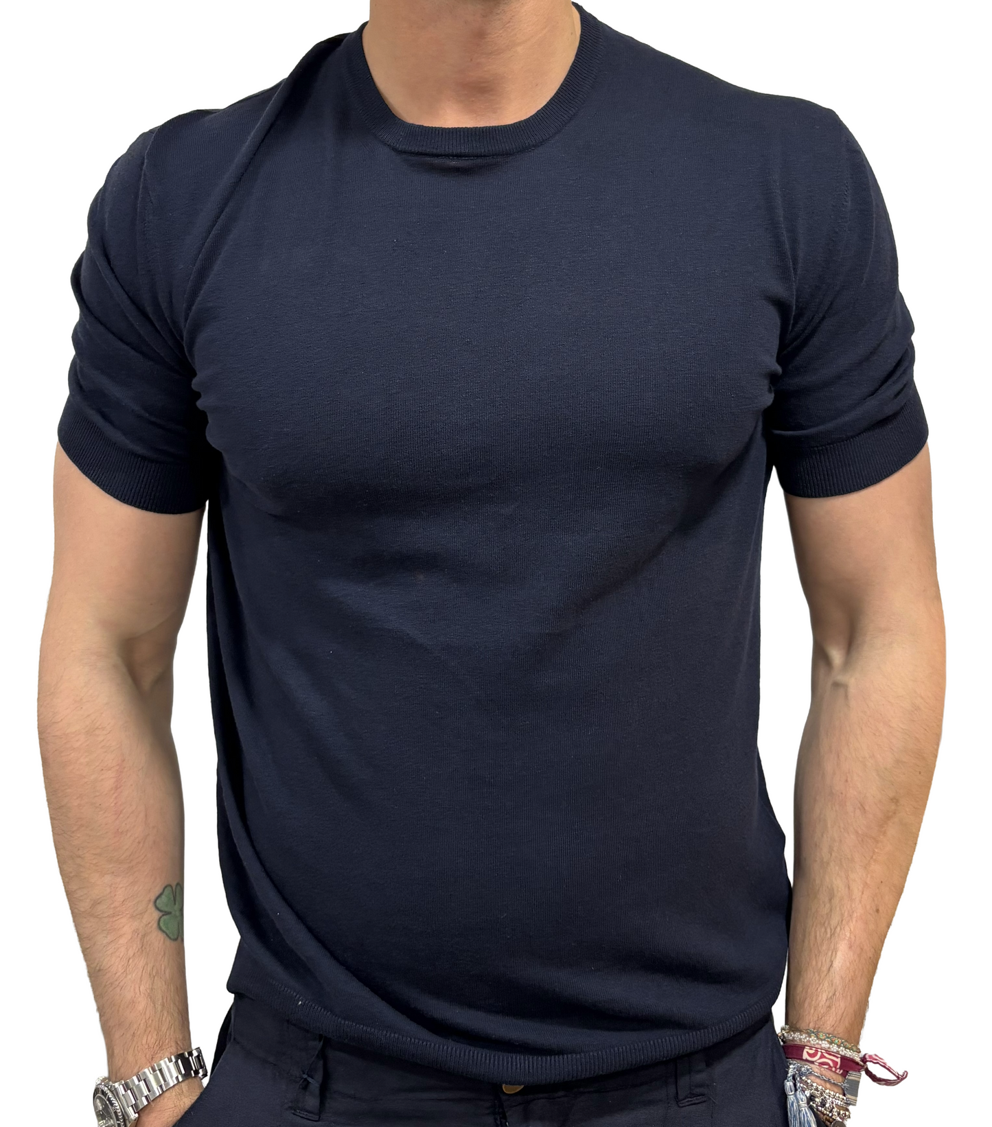 T-shirt in maglia lino e cotone Homeward